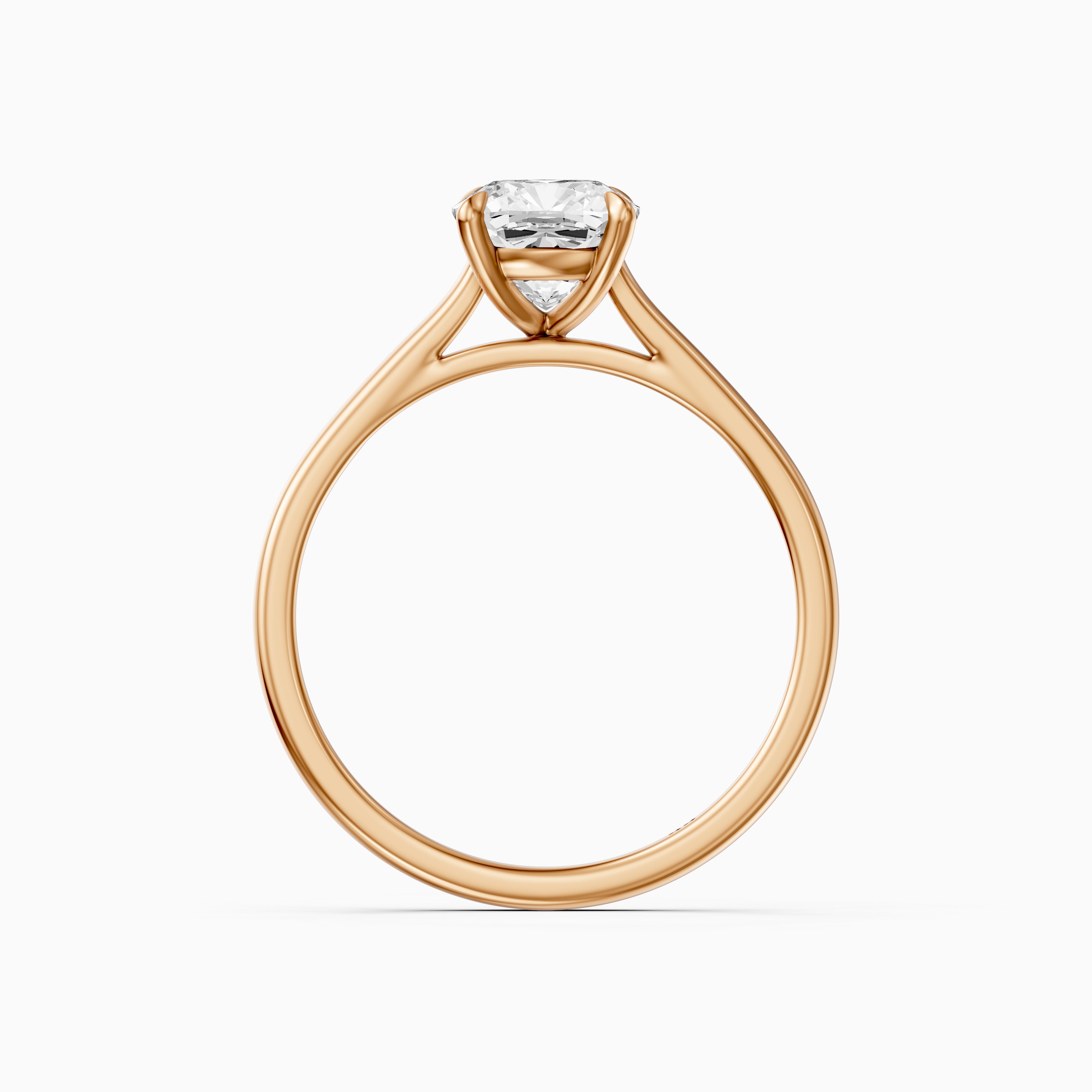 Cailyn Cushion Cut Solitaire Cathedral Style Moissanite Diamond Ring