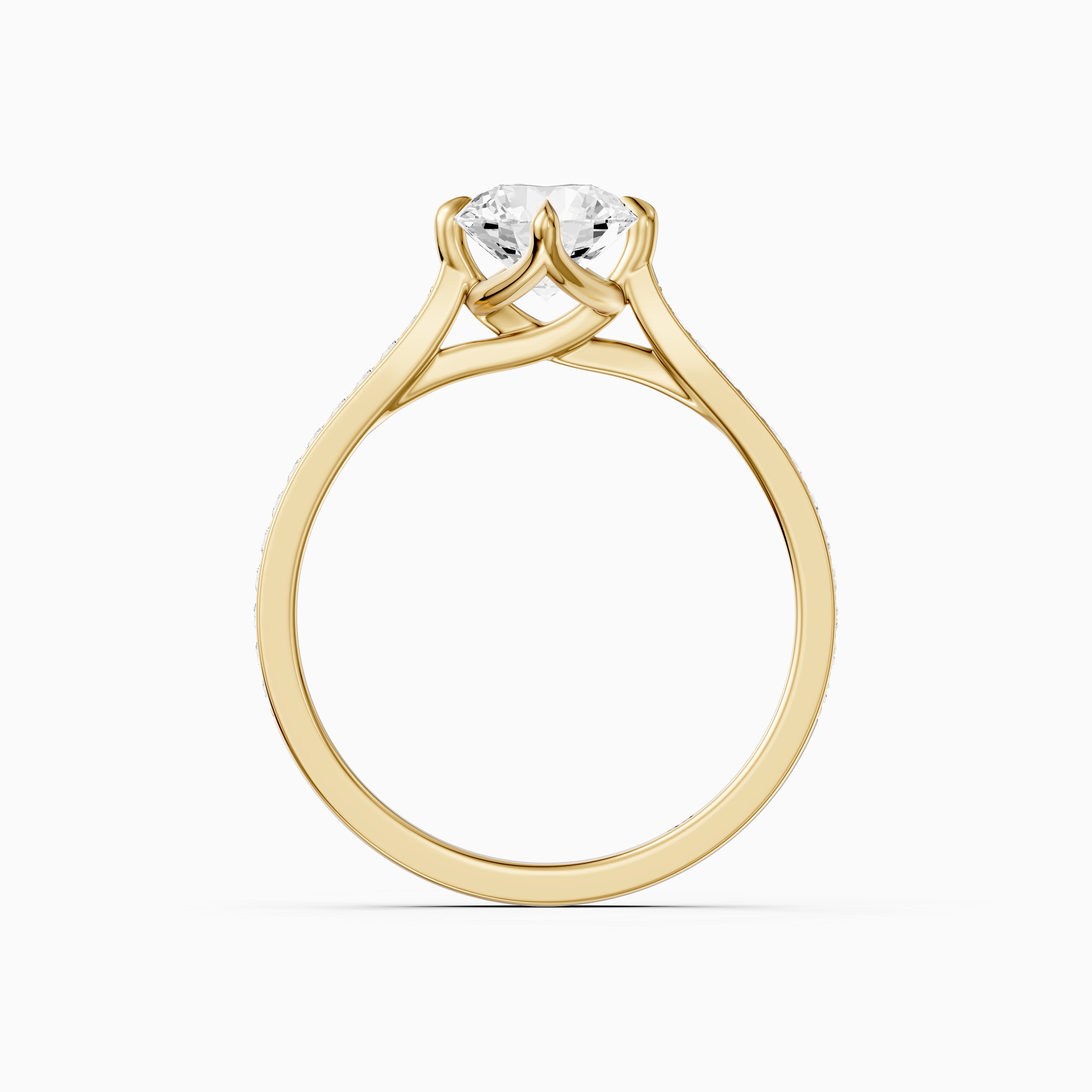 Callan Round Cut Side Stone Channel Set Moissanite Diamond Ring