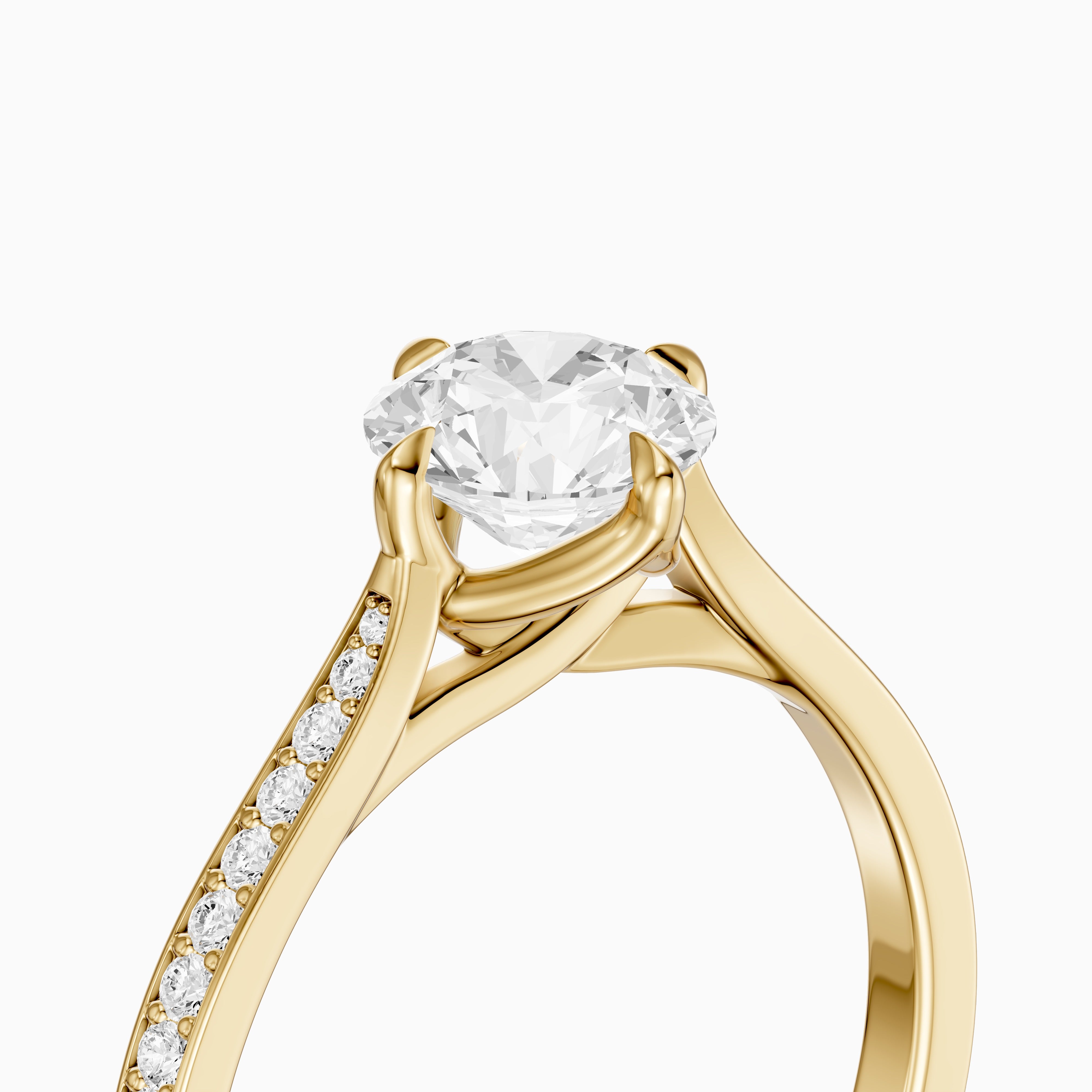 Callan Round Cut Side Stone Channel Set Moissanite Diamond Ring