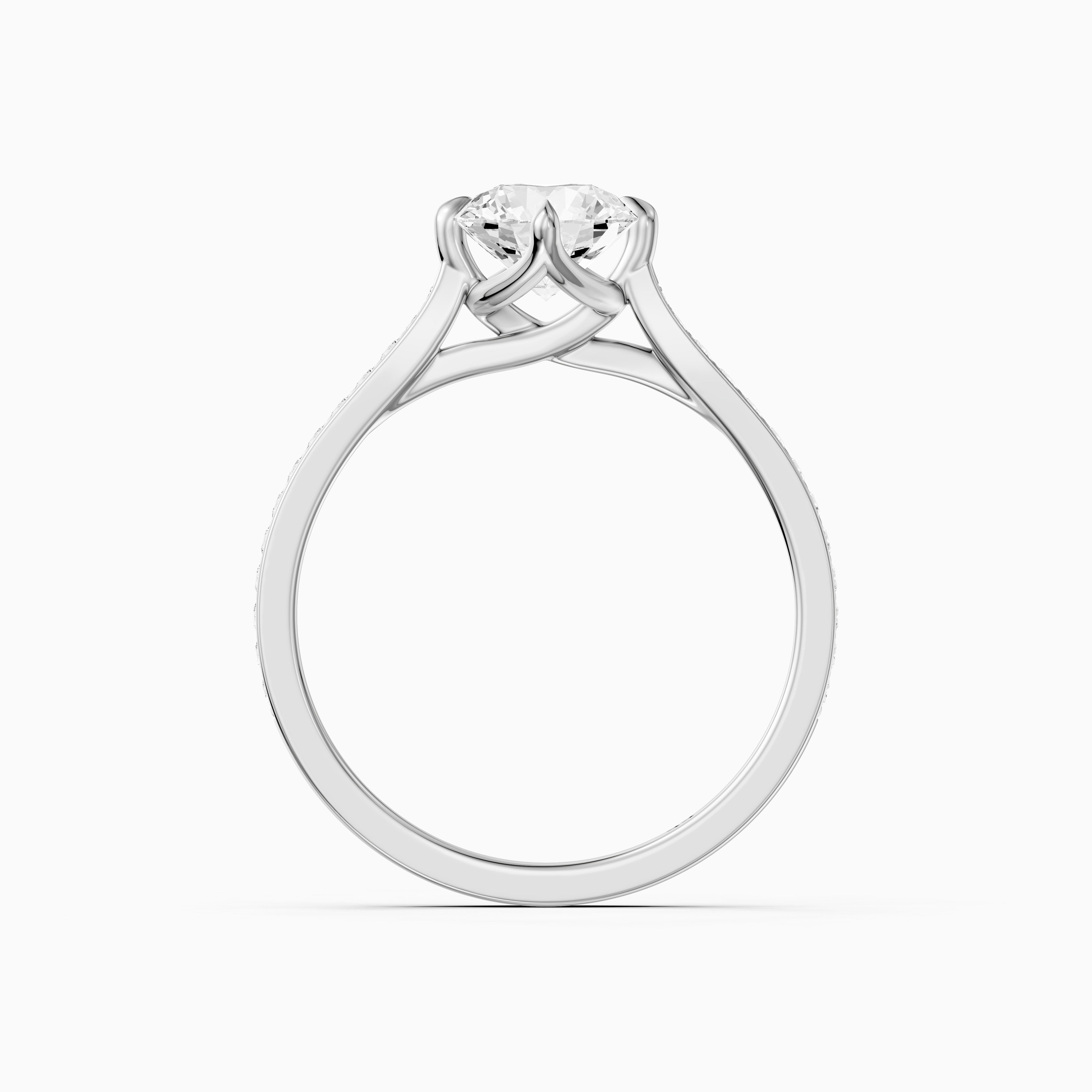 Callan Round Cut Side Stone Channel Set Moissanite Diamond Ring