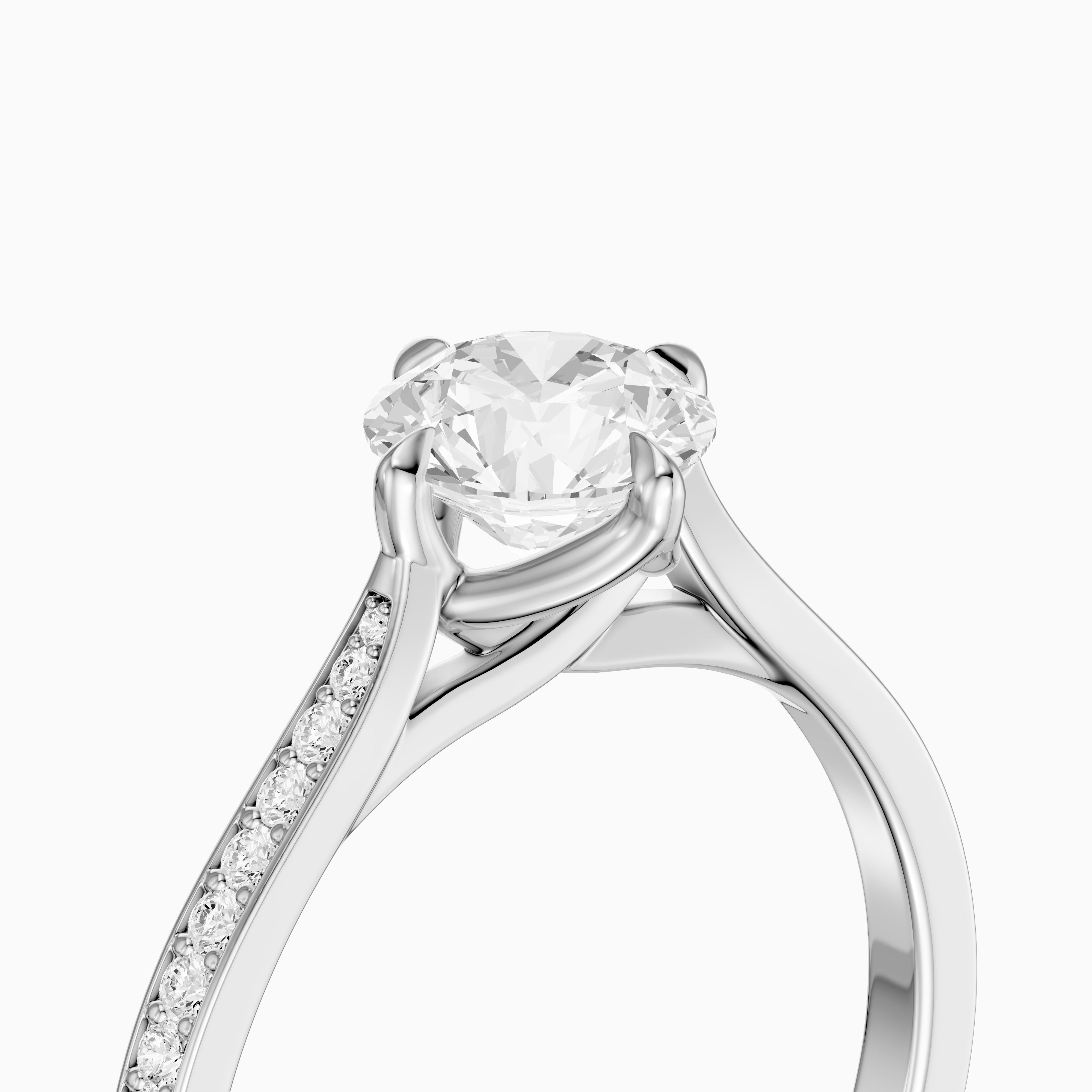 Callan Round Cut Side Stone Channel Set Moissanite Diamond Ring