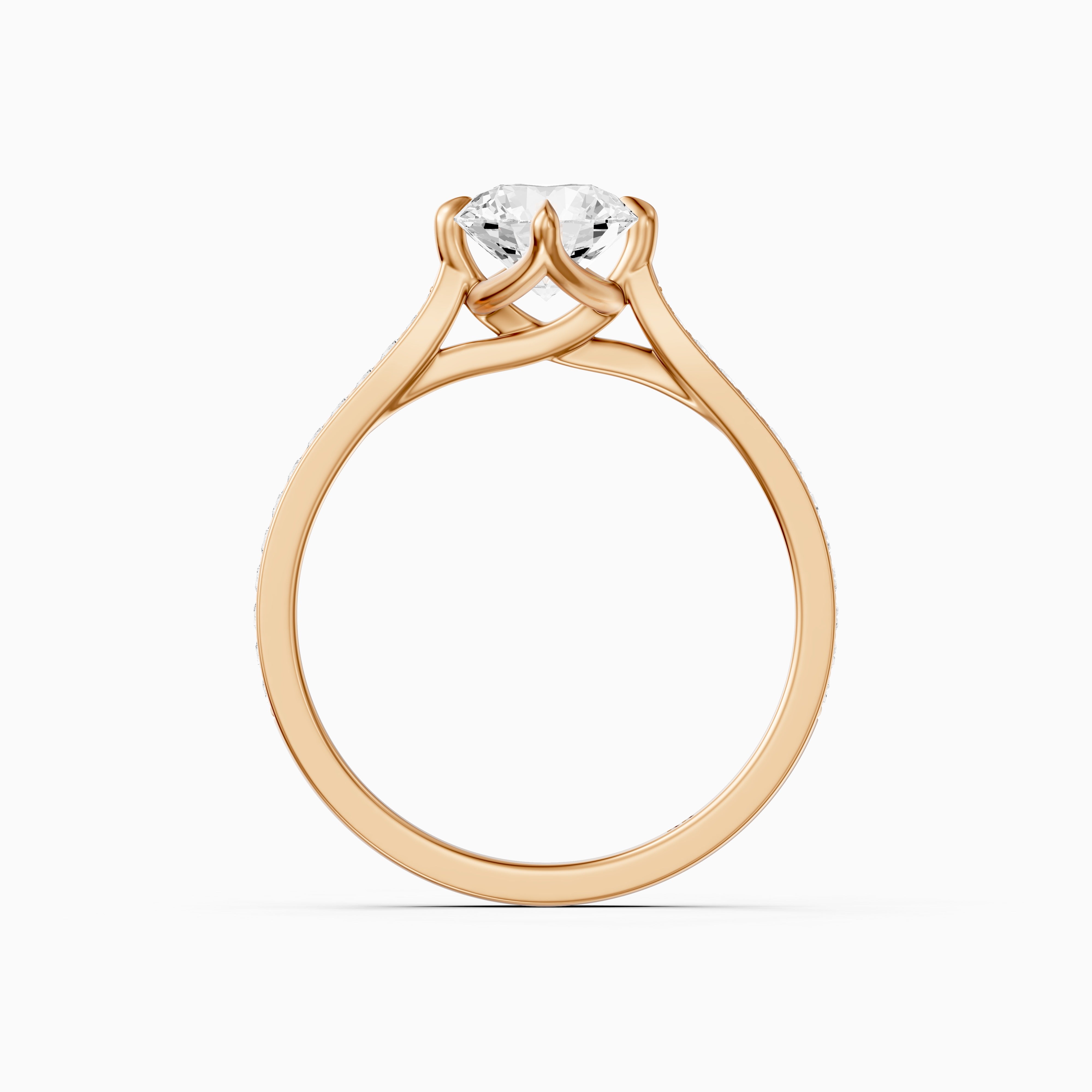 Callan Round Cut Side Stone Channel Set Moissanite Diamond Ring