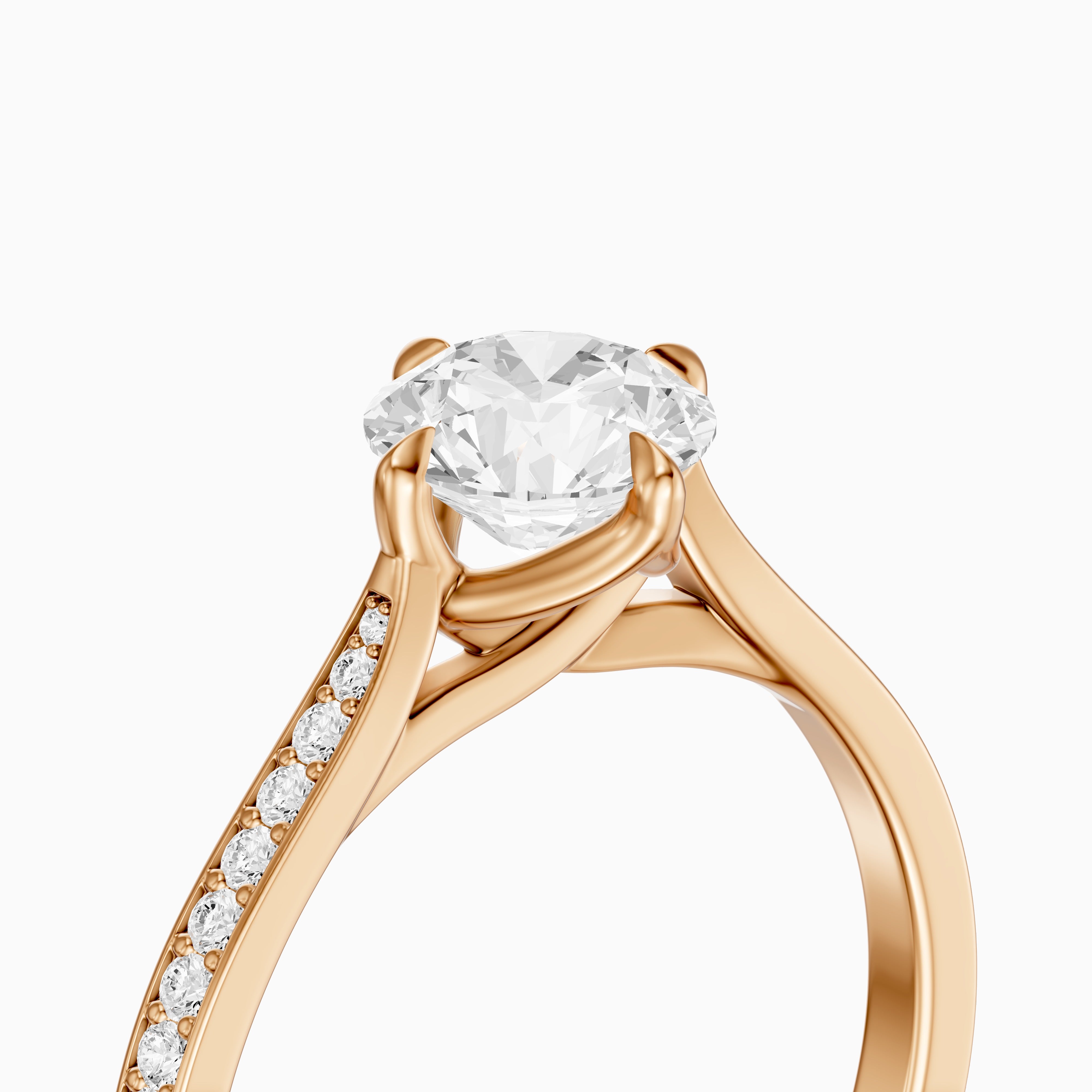 Callan Round Cut Side Stone Channel Set Moissanite Diamond Ring