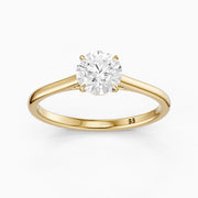 Aubria Round Cut Solitaire Cathedral Style Lab Grown Diamond Ring