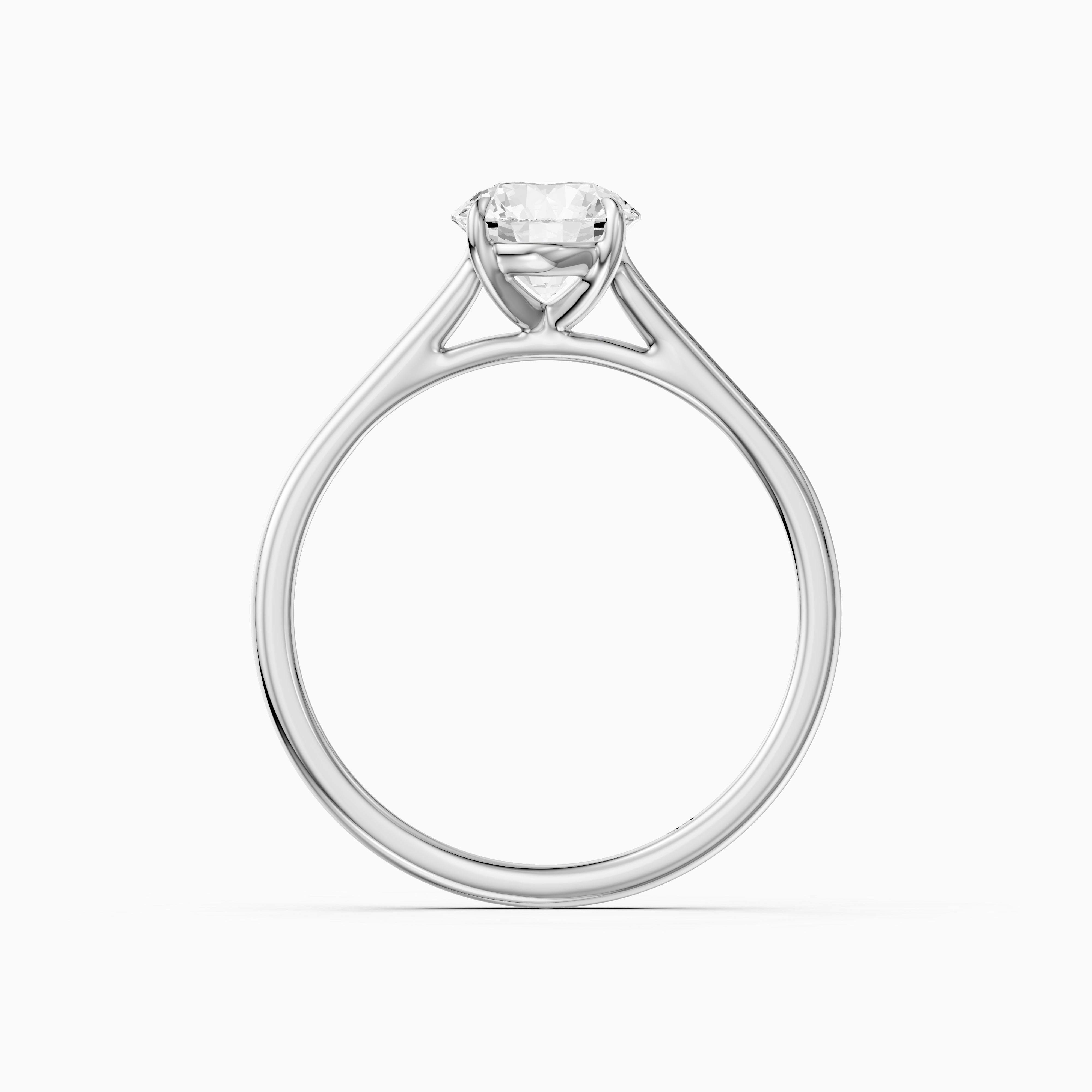 Aubria Round Cut Solitaire Cathedral Style Moissanite Diamond Ring