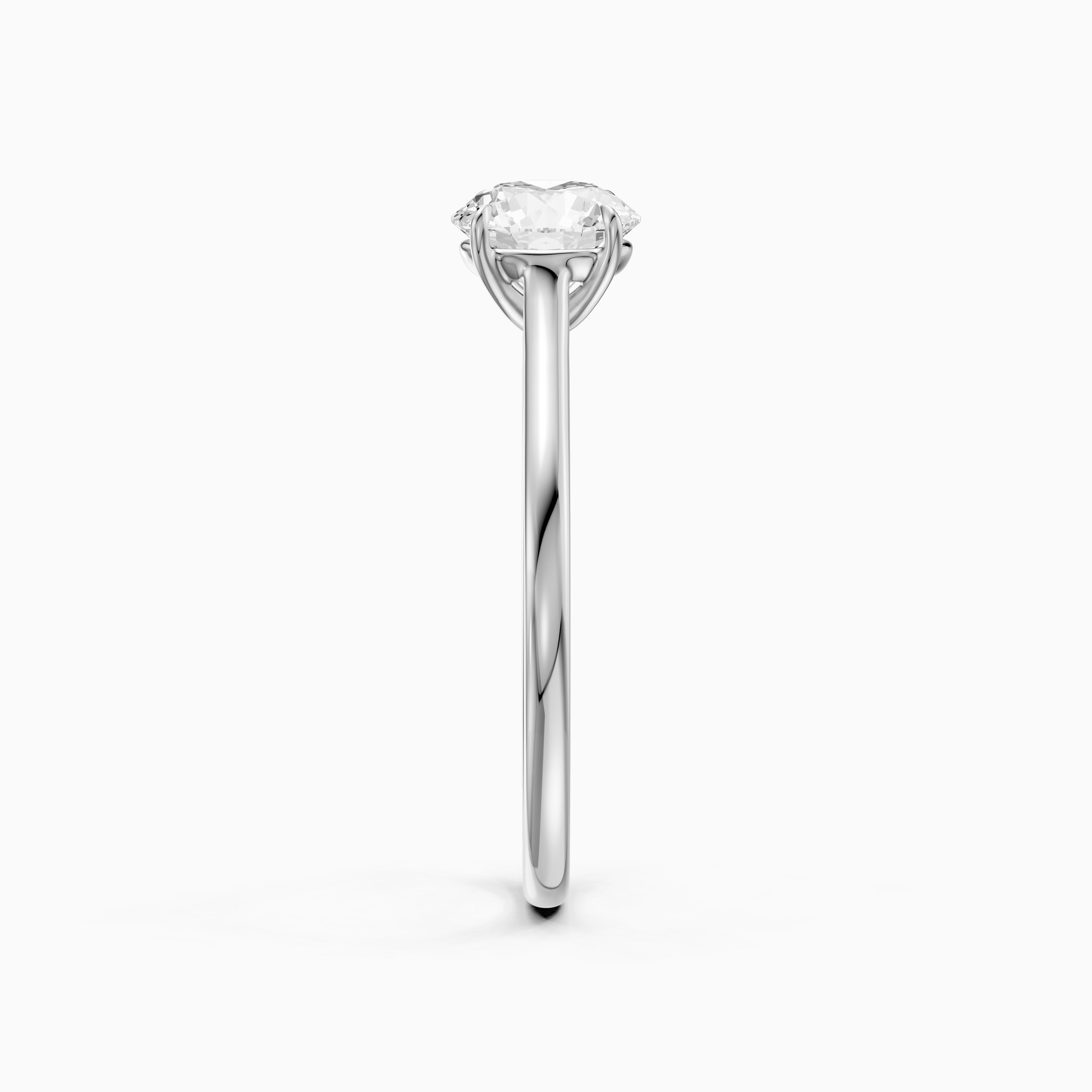 Aubria Round Cut Solitaire Cathedral Style Moissanite Diamond Ring