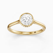 Kamryn Round Cut Bezel Set Hidden Halo Lab Grown Diamond Ring