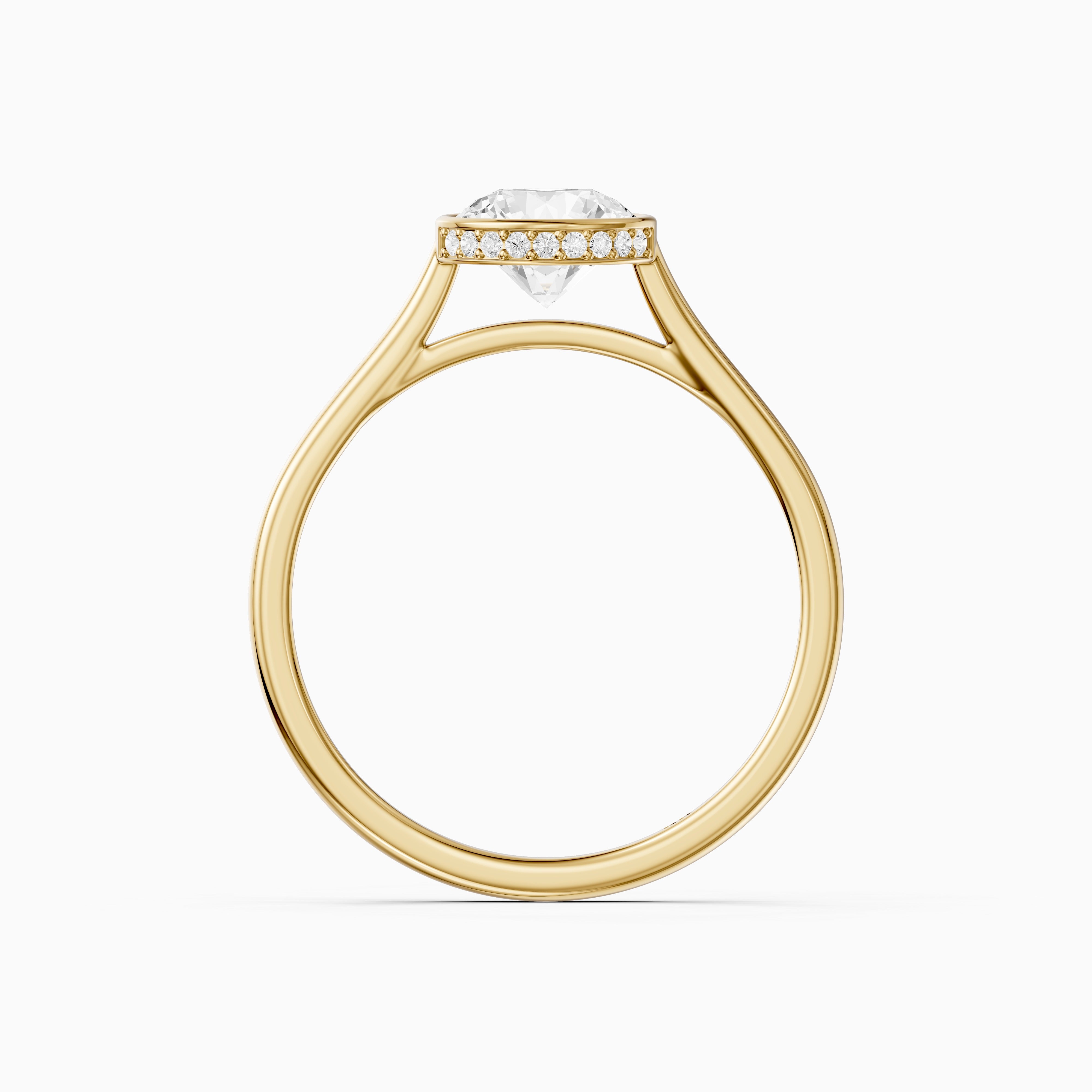 Kamryn Round Cut Bezel Set Hidden Halo Lab Grown Diamond Ring