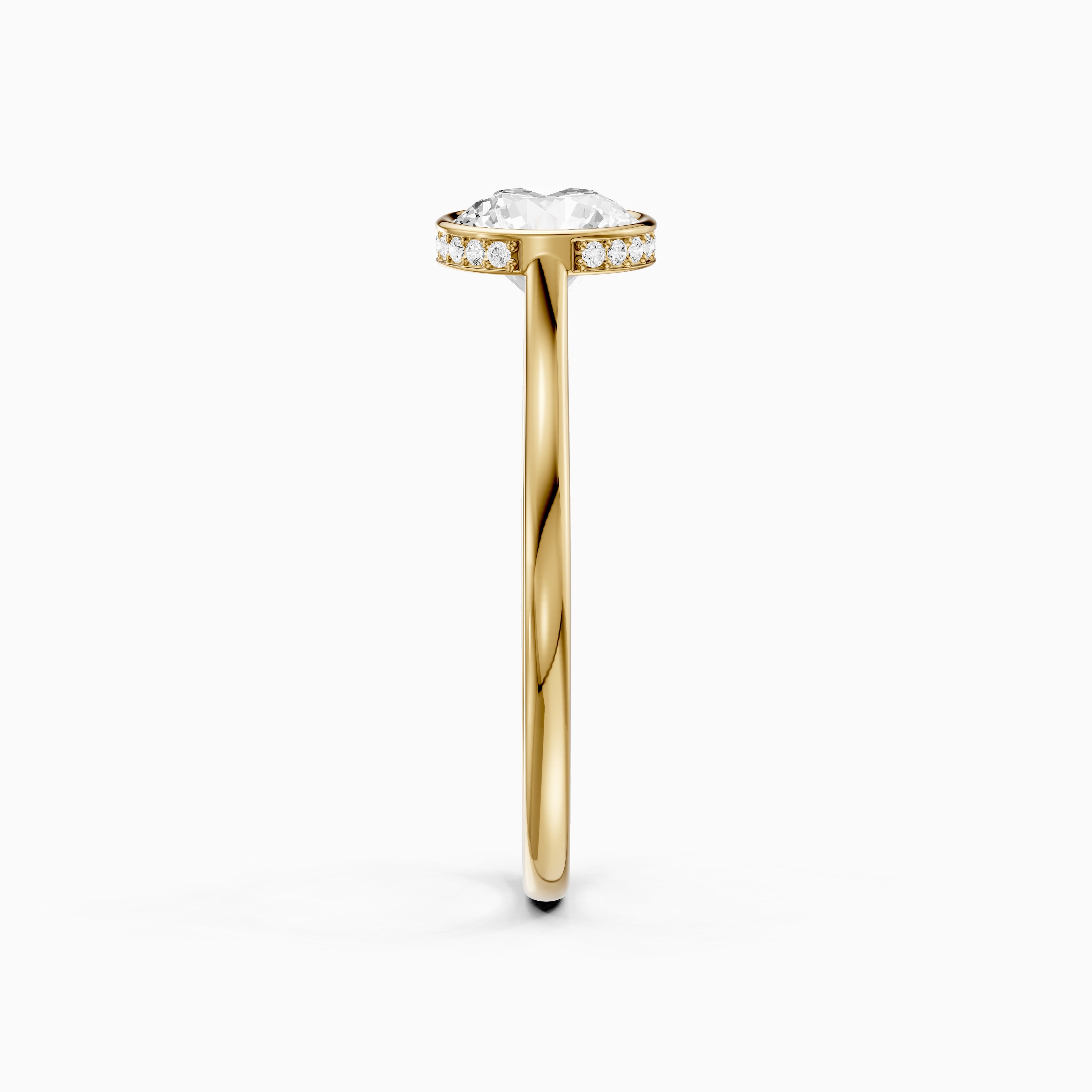 Kamryn Round Cut Bezel Set Hidden Halo Lab Grown Diamond Ring