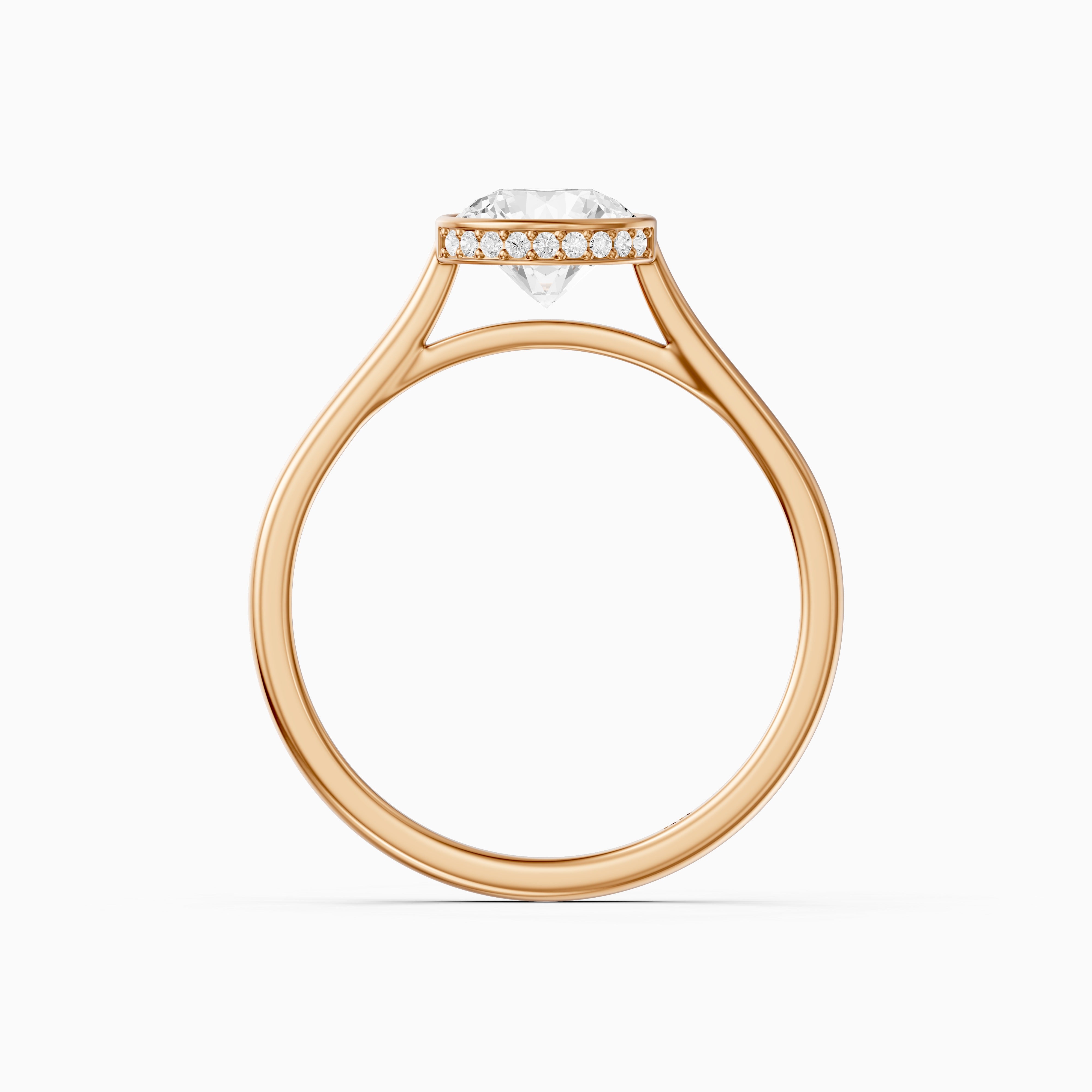 Kamryn Round Cut Bezel Set Hidden Halo Lab Grown Diamond Ring