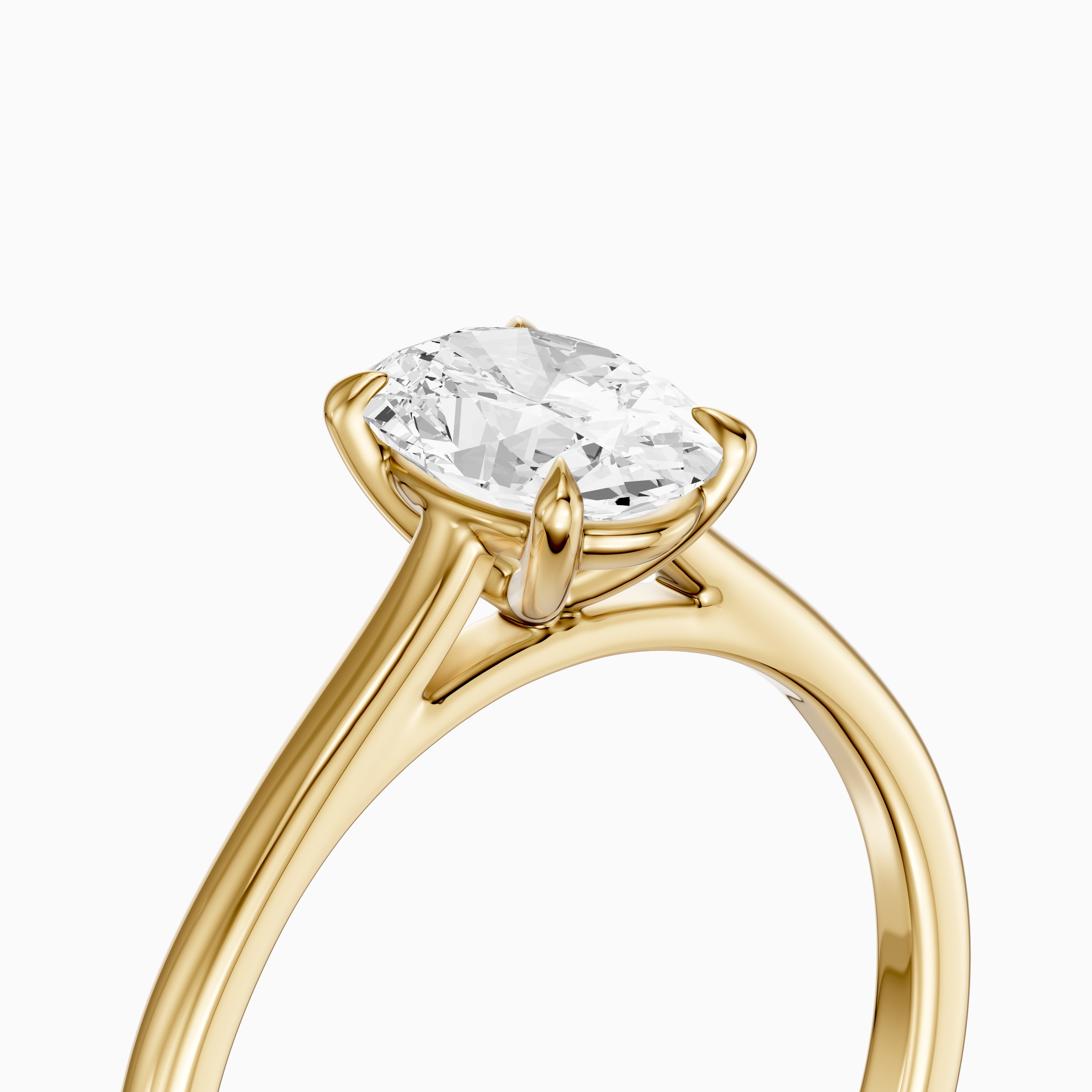 Raquel Oval Cut Solitaire Cathedral Style Moissanite Diamond Ring