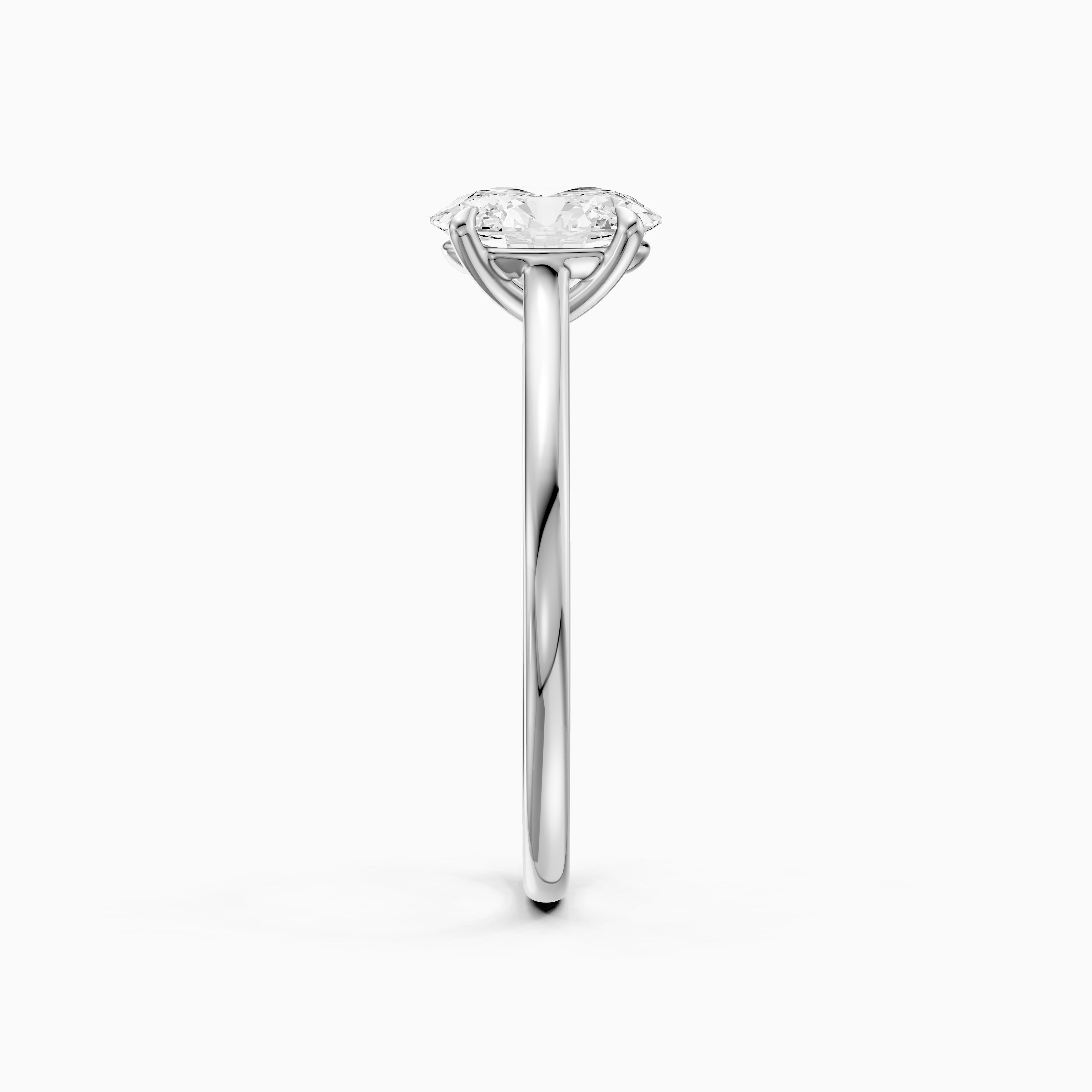 Raquel Oval Cut Solitaire Cathedral Style Moissanite Diamond Ring