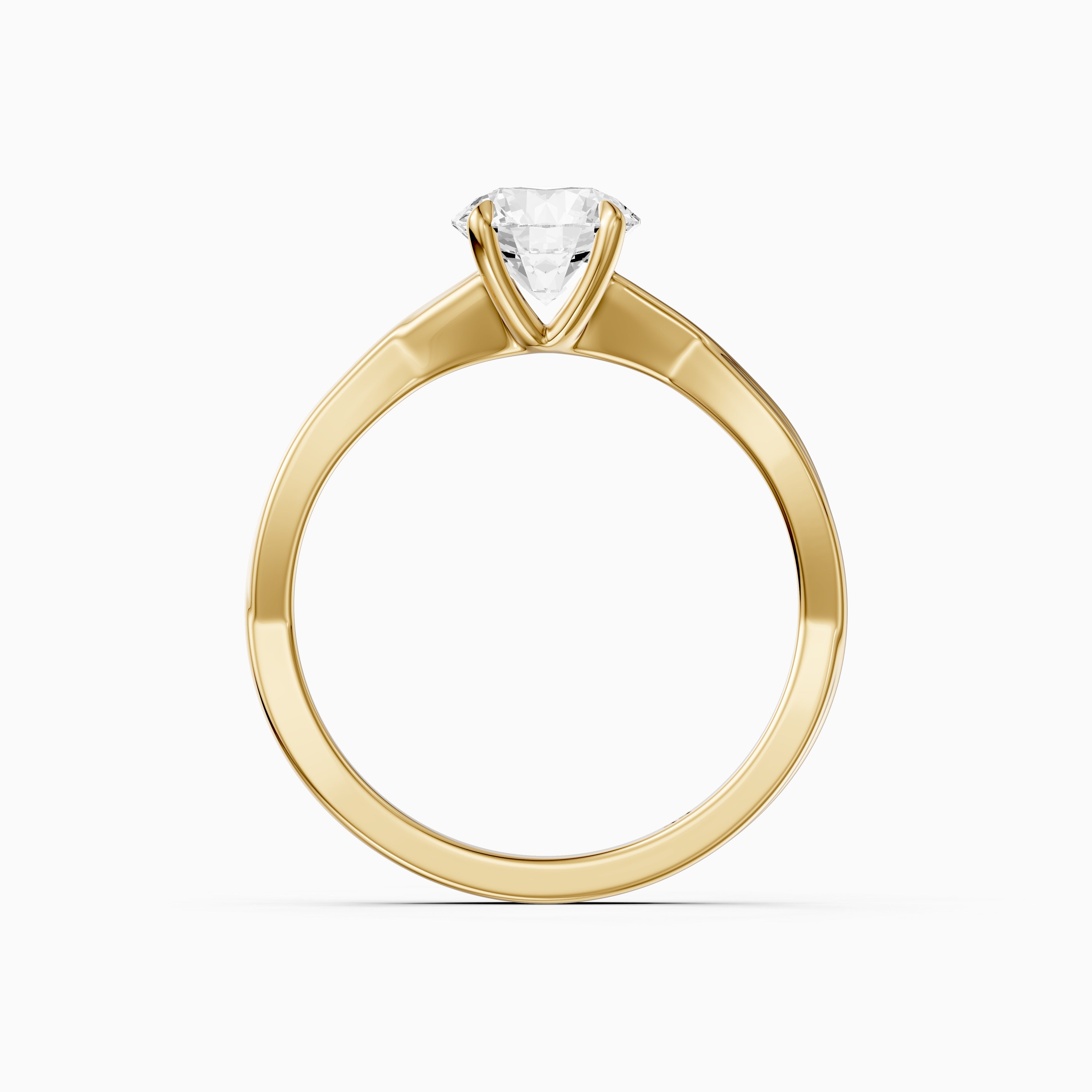 Selina Round Cut Solitaire Twisted Band Moissanite Diamond Ring
