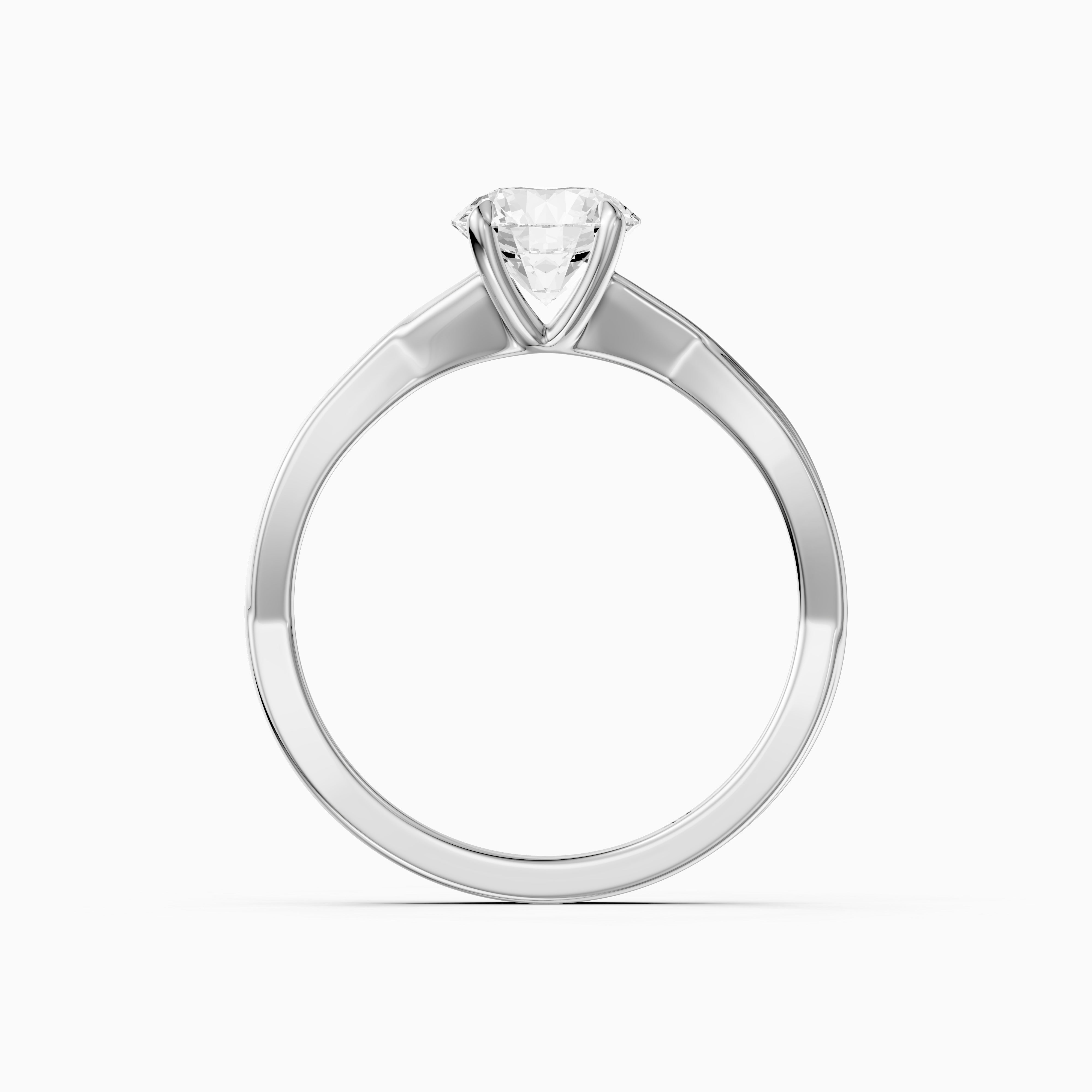 Selina Round Cut Solitaire Twisted Band Moissanite Diamond Ring