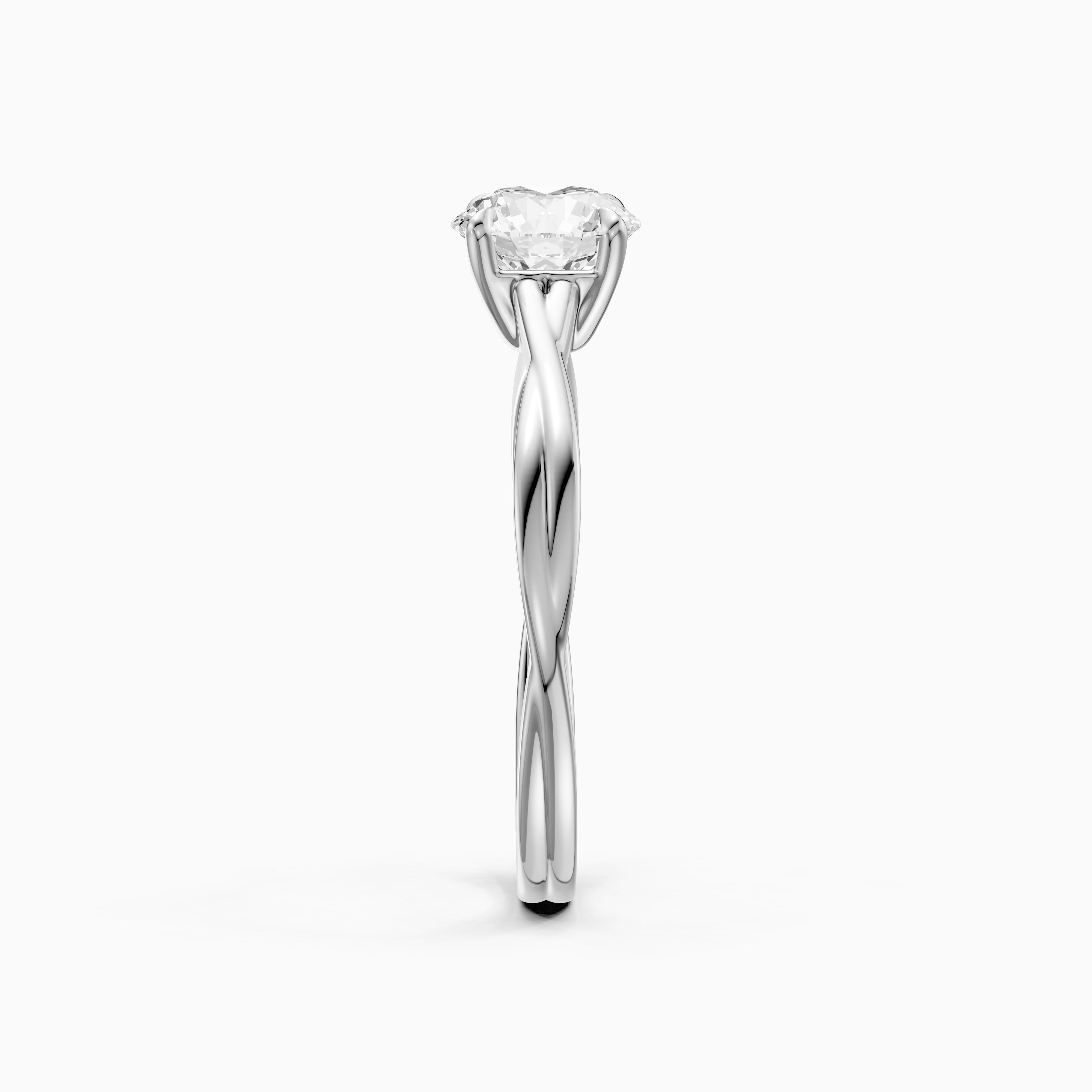 Selina Round Cut Solitaire Twisted Band Moissanite Diamond Ring