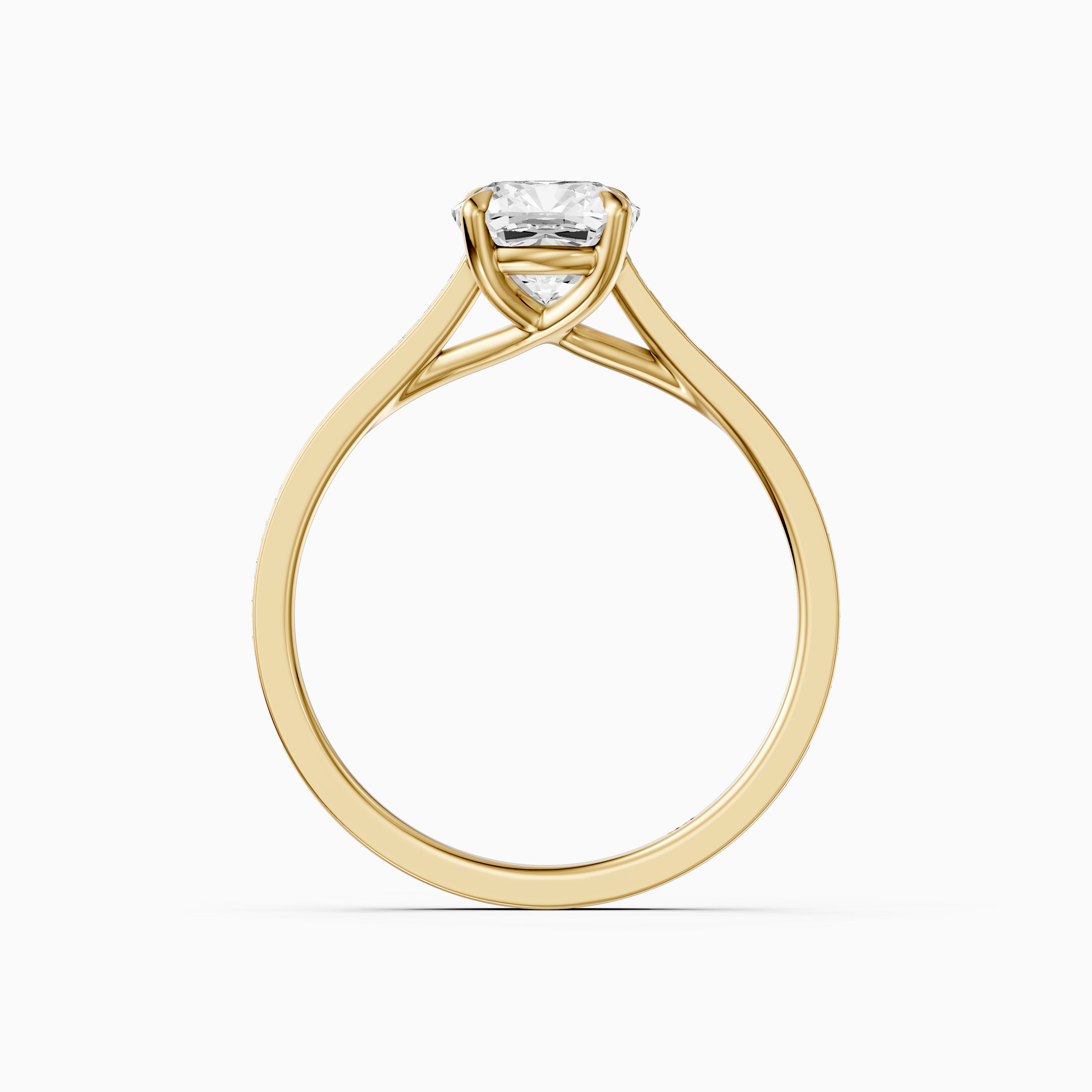 Kately Cushion Cut Side Stone Channel Set Moissanite Diamond Ring