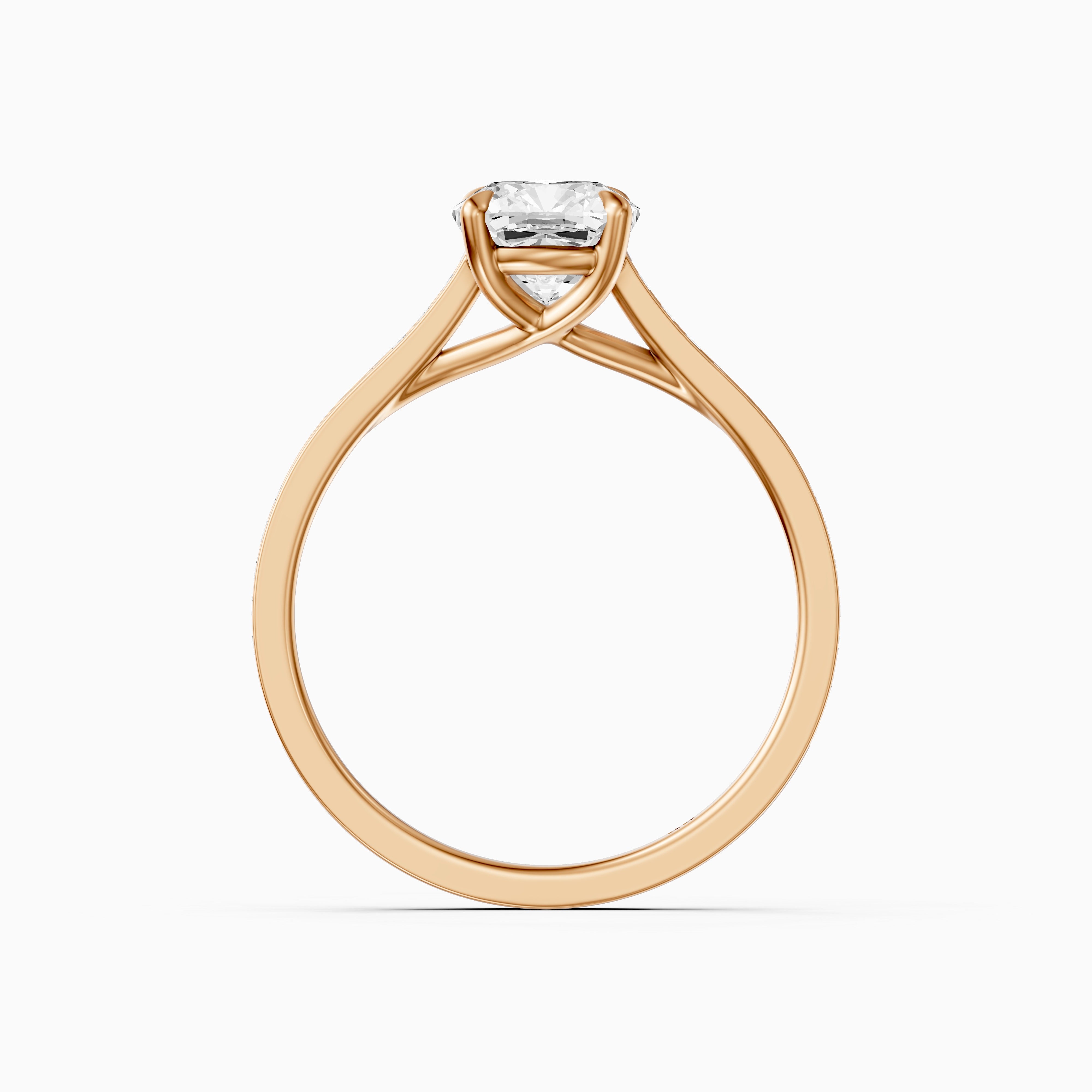 Kately Cushion Cut Side Stone Channel Set Moissanite Diamond Ring