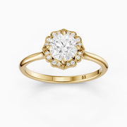 Maddyn Vintage Inspired Round Cut Halo Lab Grown Diamond Ring
