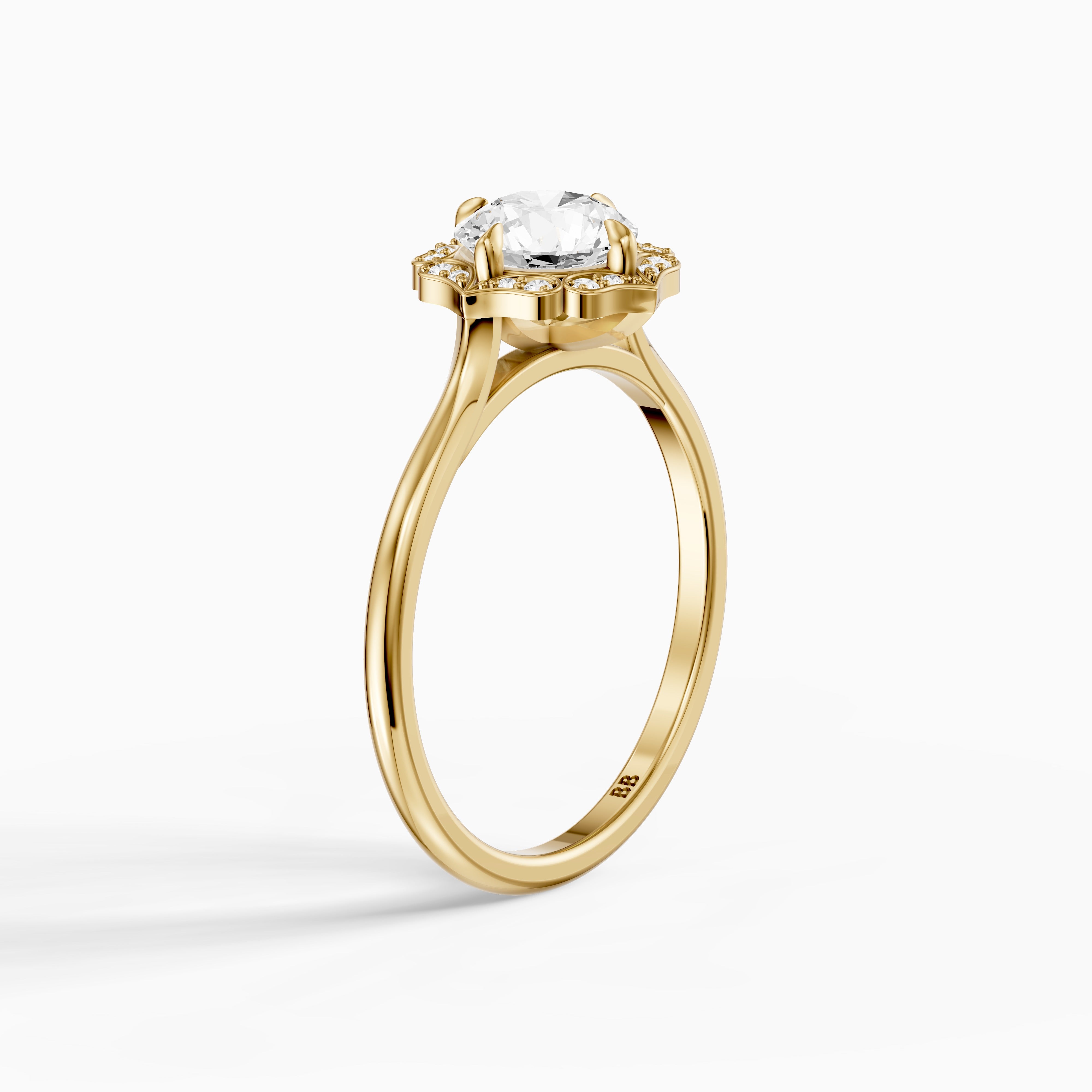 Maddyn Vintage Inspired Round Cut Halo Lab Grown Diamond Ring