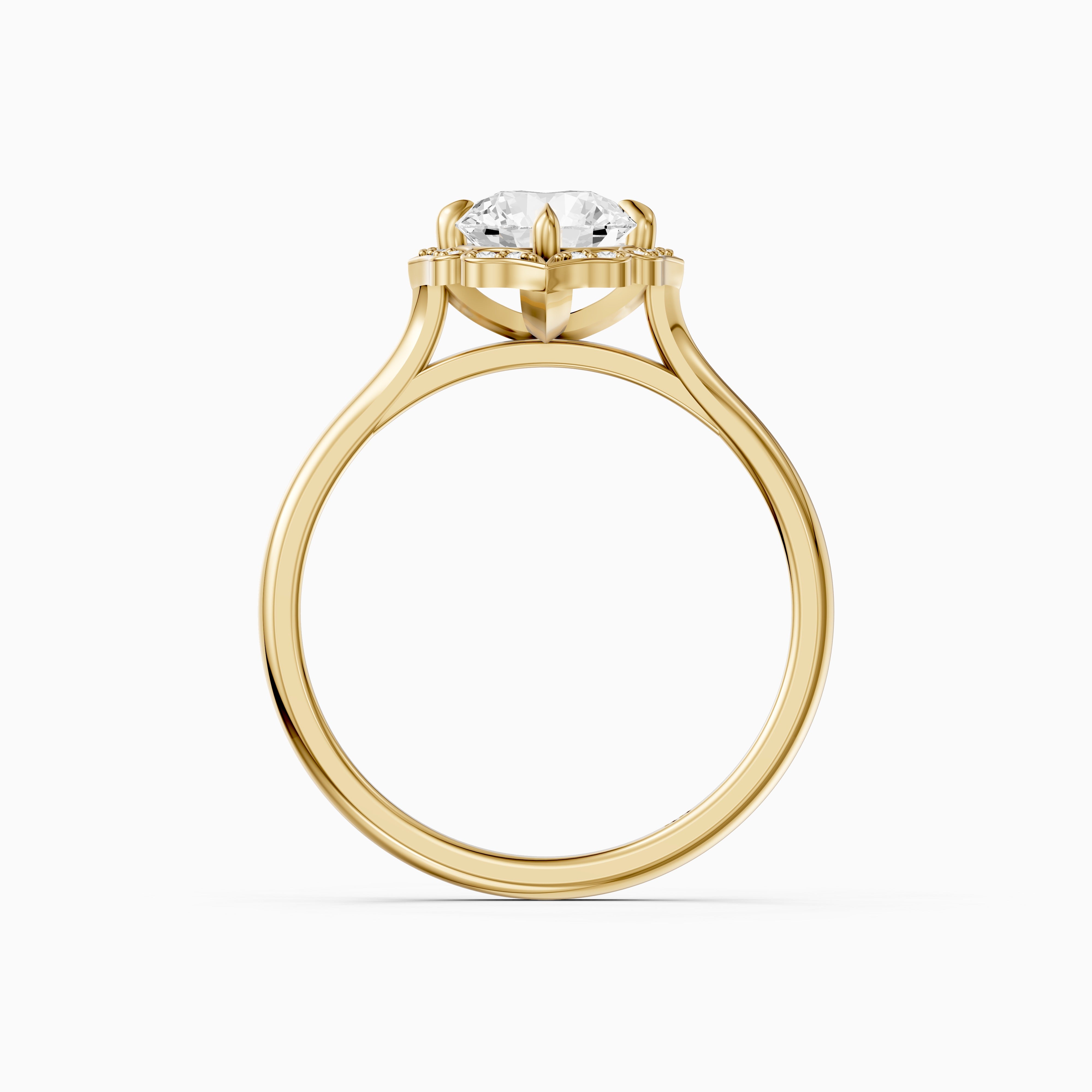 Maddyn Vintage Inspired Round Cut Halo Moissanite Diamond Ring