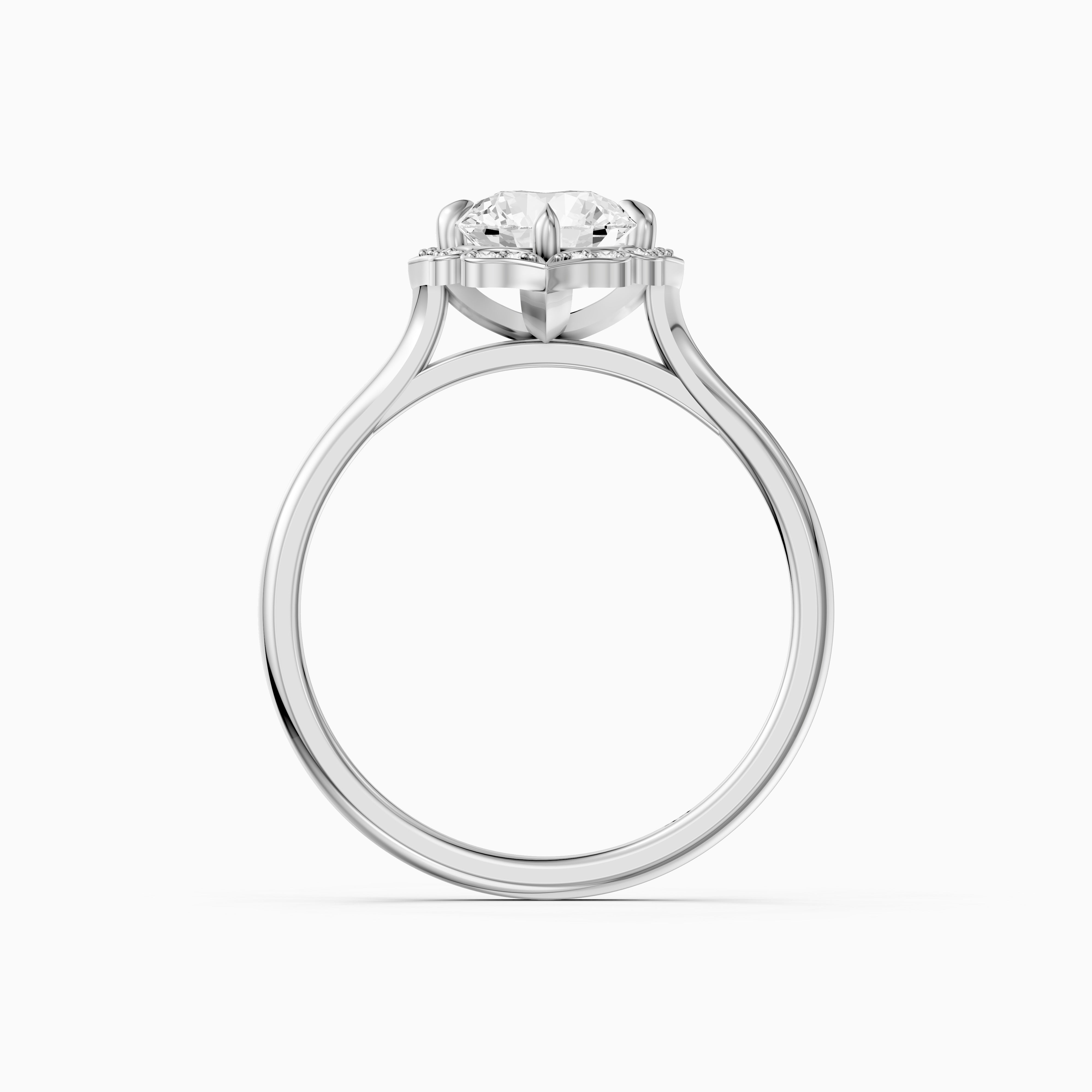 Maddyn Vintage Inspired Round Cut Halo Moissanite Diamond Ring