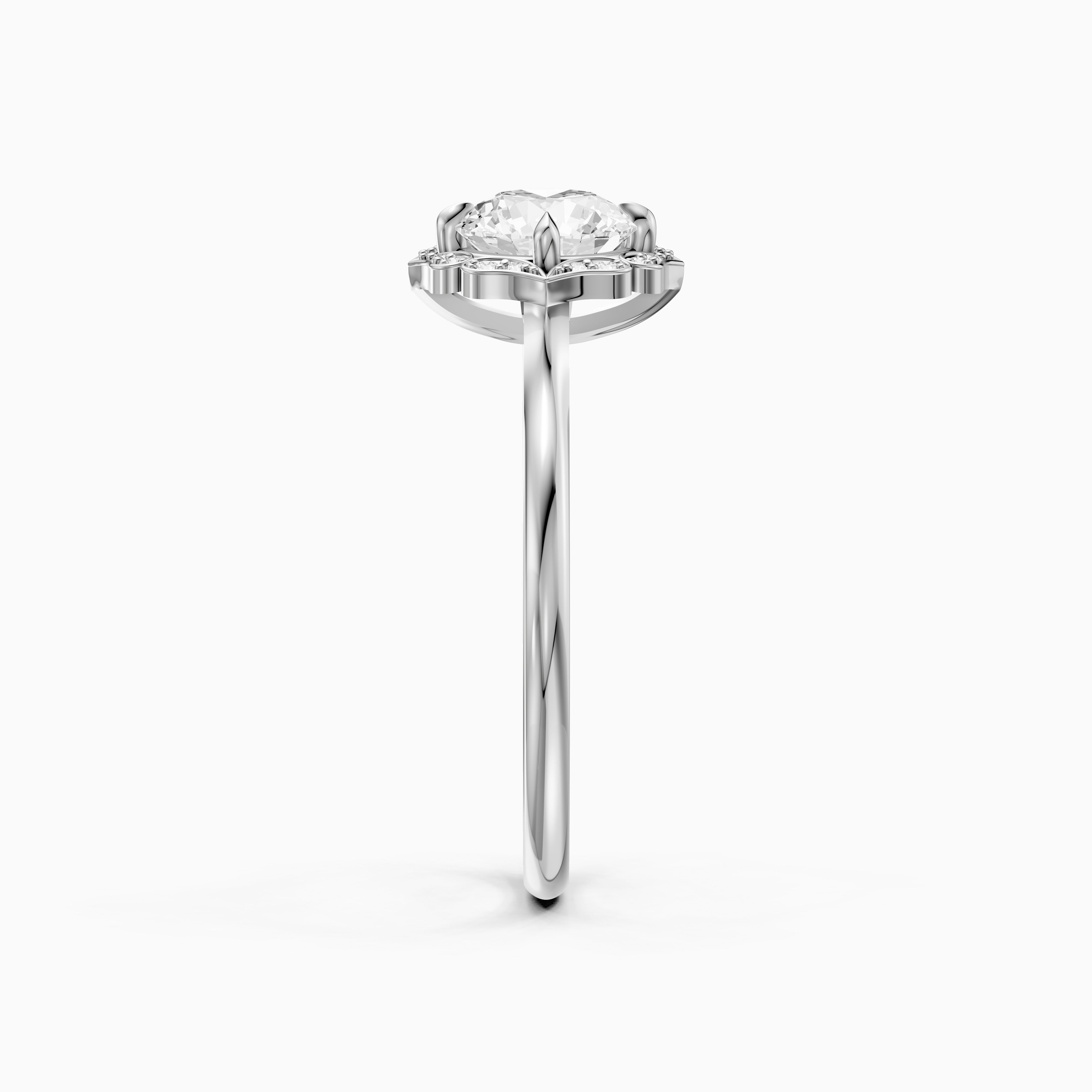 Maddyn Vintage Inspired Round Cut Halo Moissanite Diamond Ring