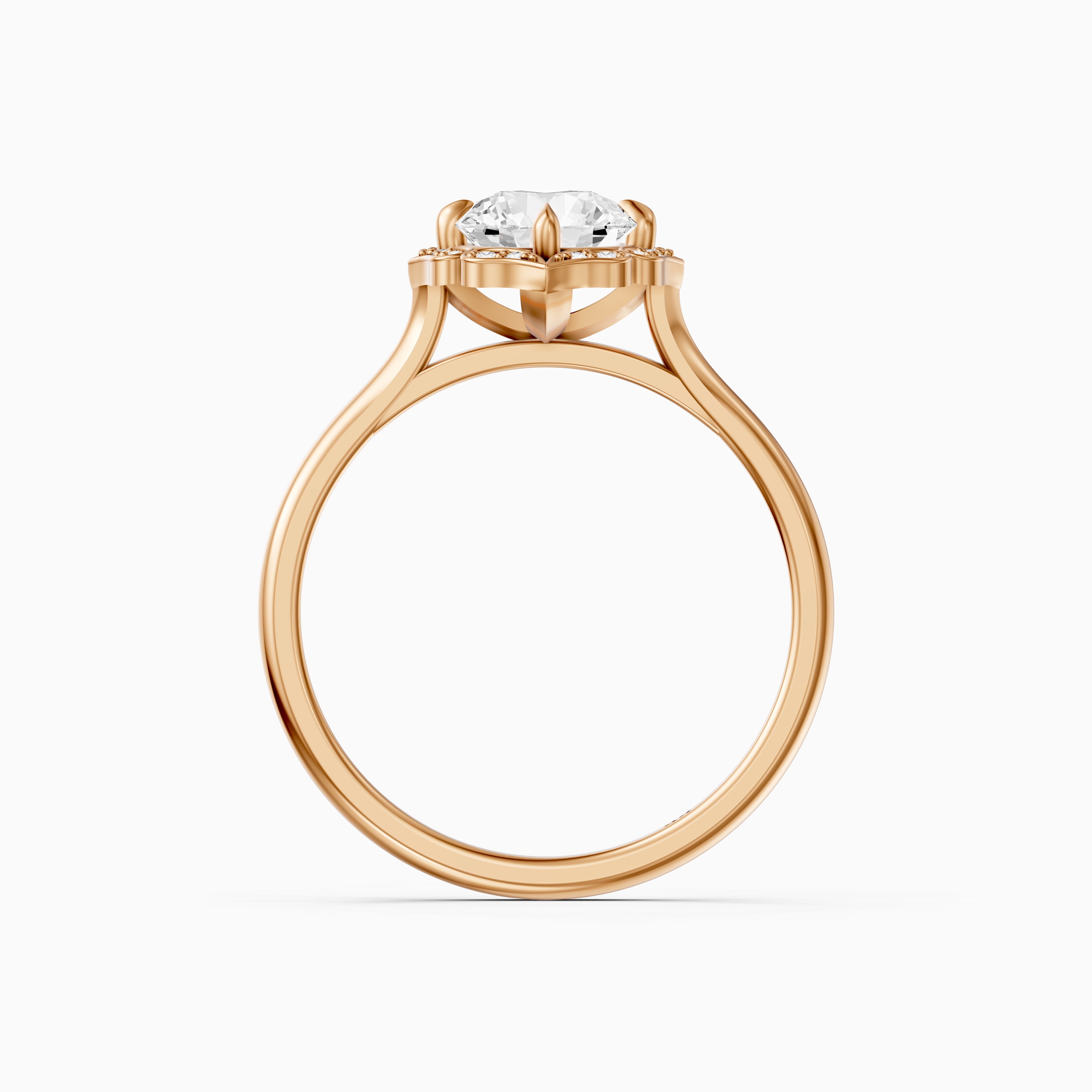 Maddyn Vintage Inspired Round Cut Halo Moissanite Diamond Ring
