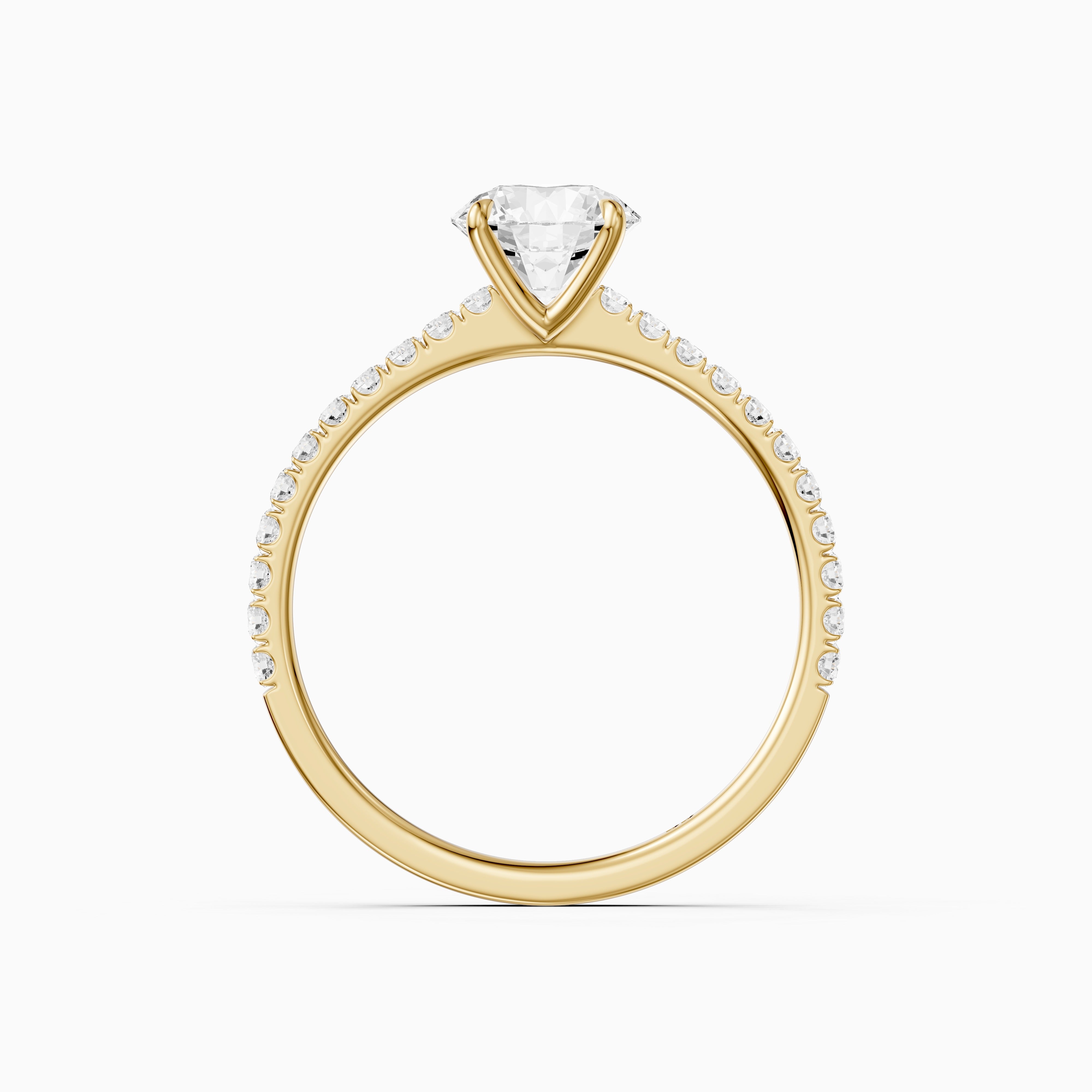 Tinsly Round Cut Side Stone Pave Lab Grown Engagement Ring