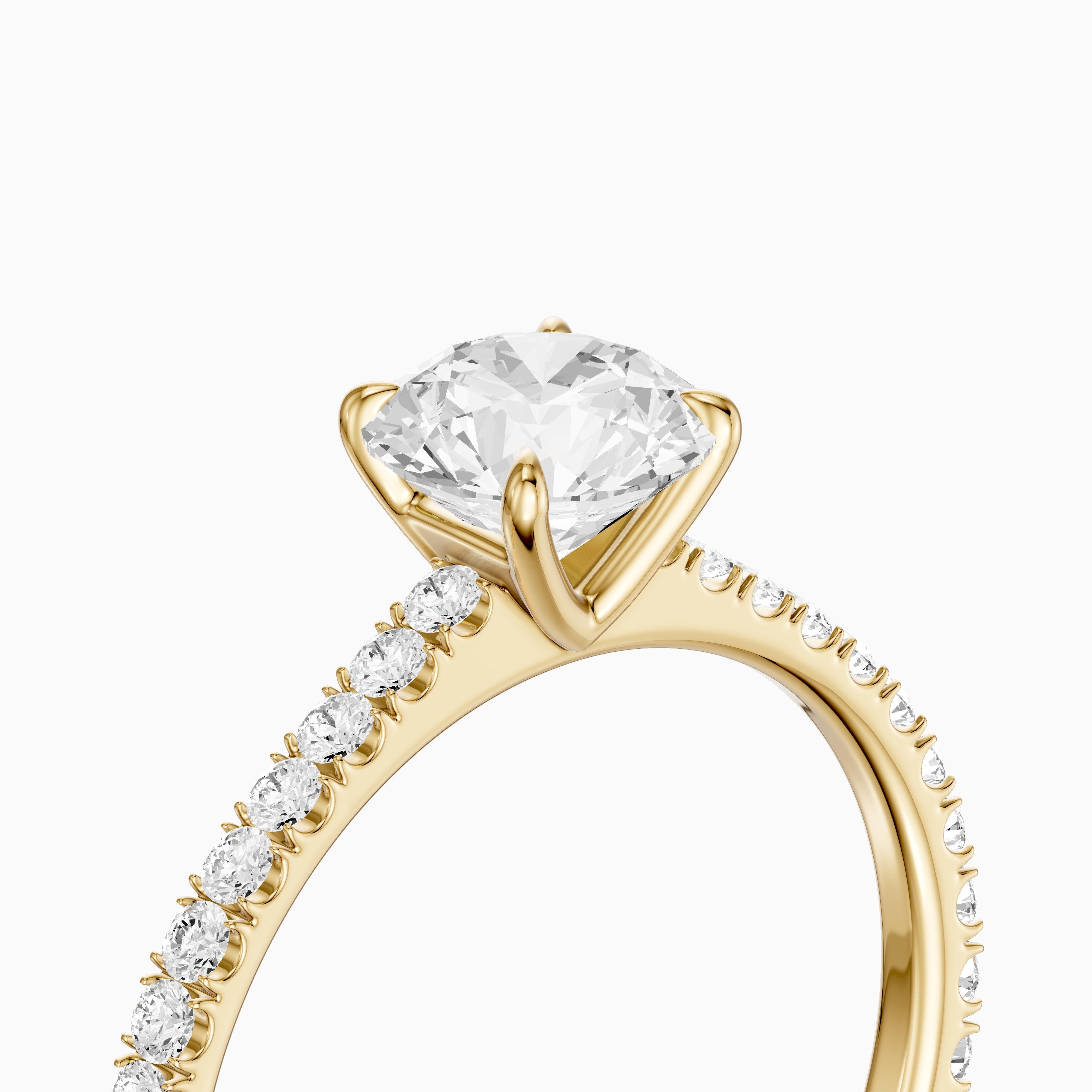 Tinsly Round Cut Side Stone Pave Lab Grown Engagement Ring