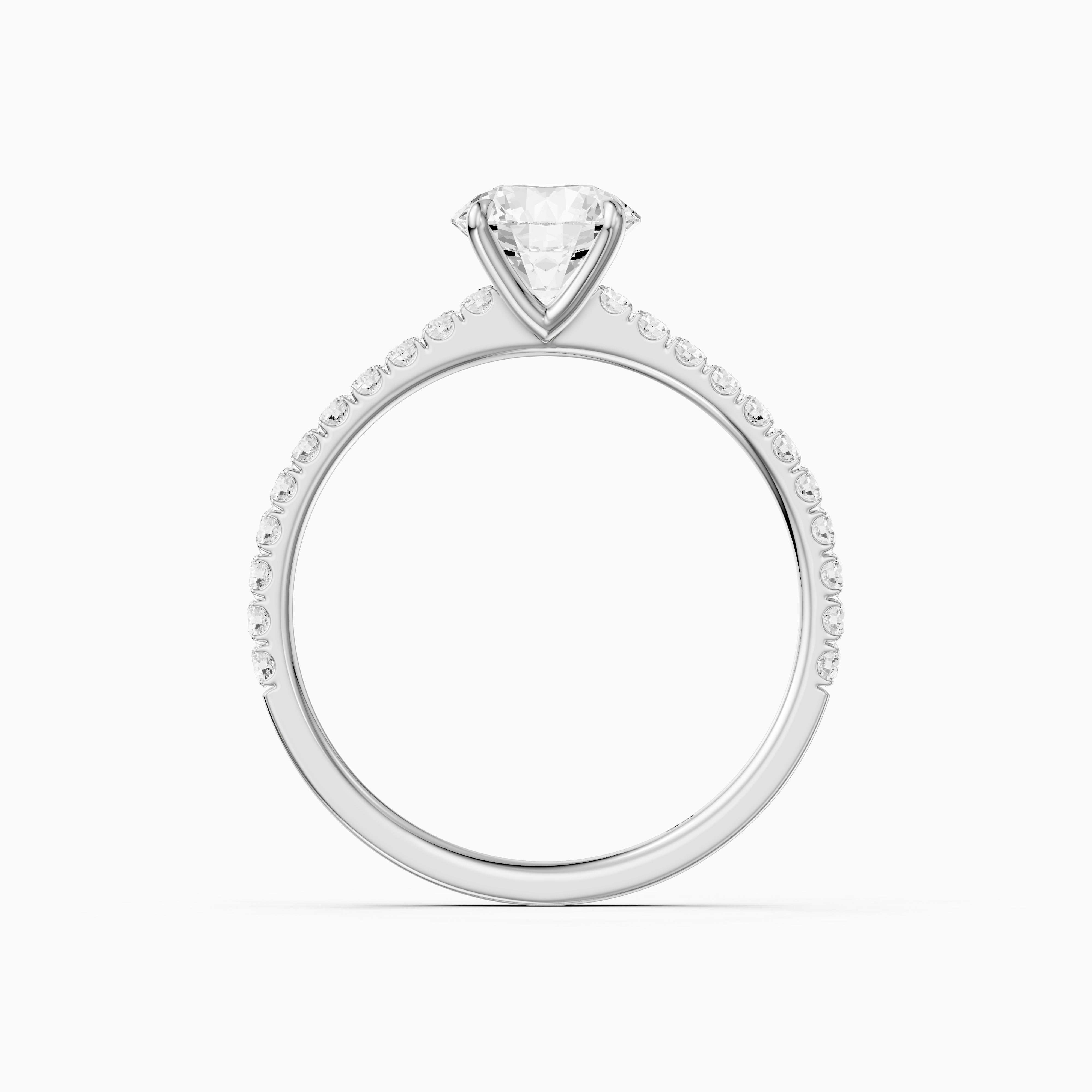 Tinsly Round Cut Side Stone Pave Lab Grown Engagement Ring