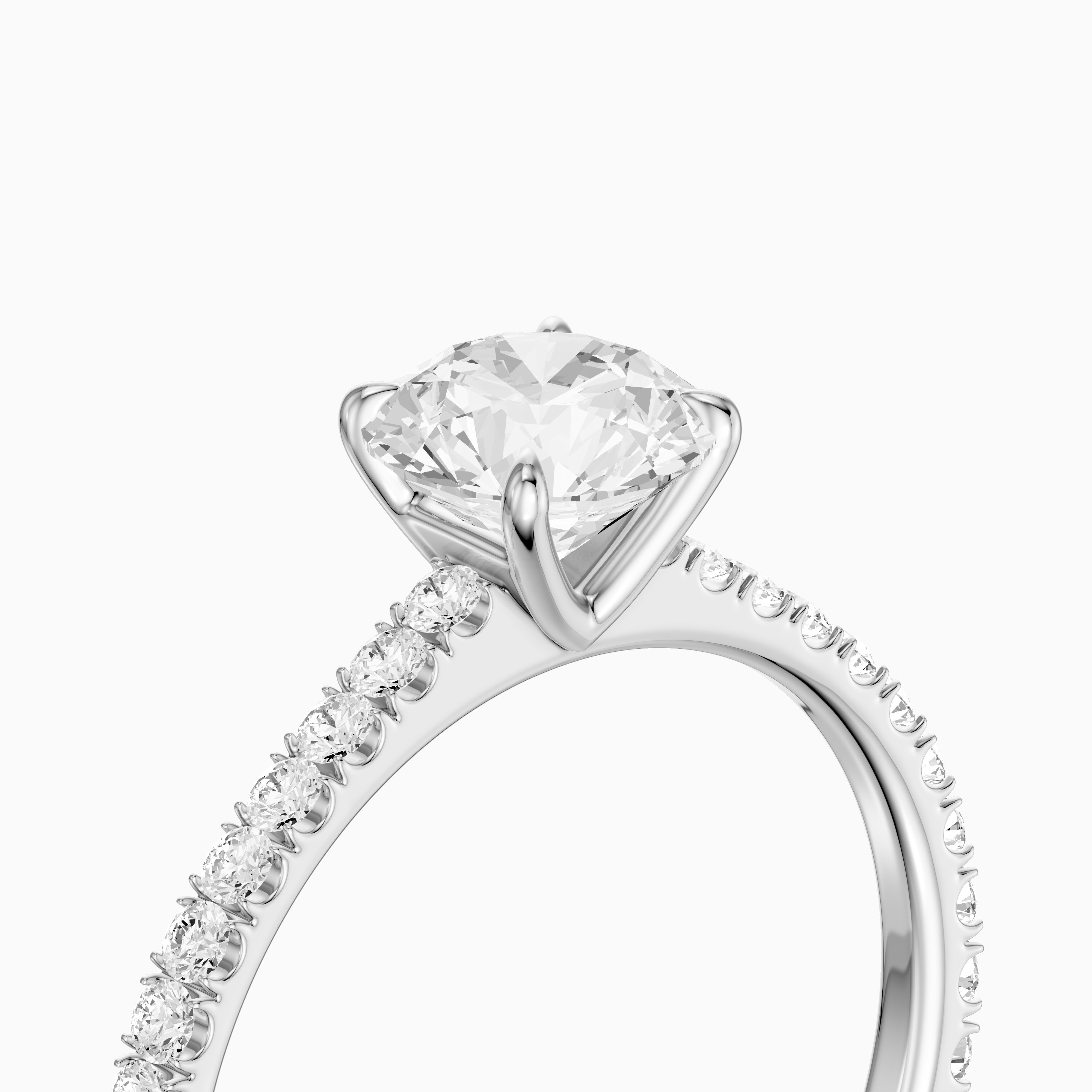 Tinsly Round Cut Side Stone Pave Lab Grown Engagement Ring