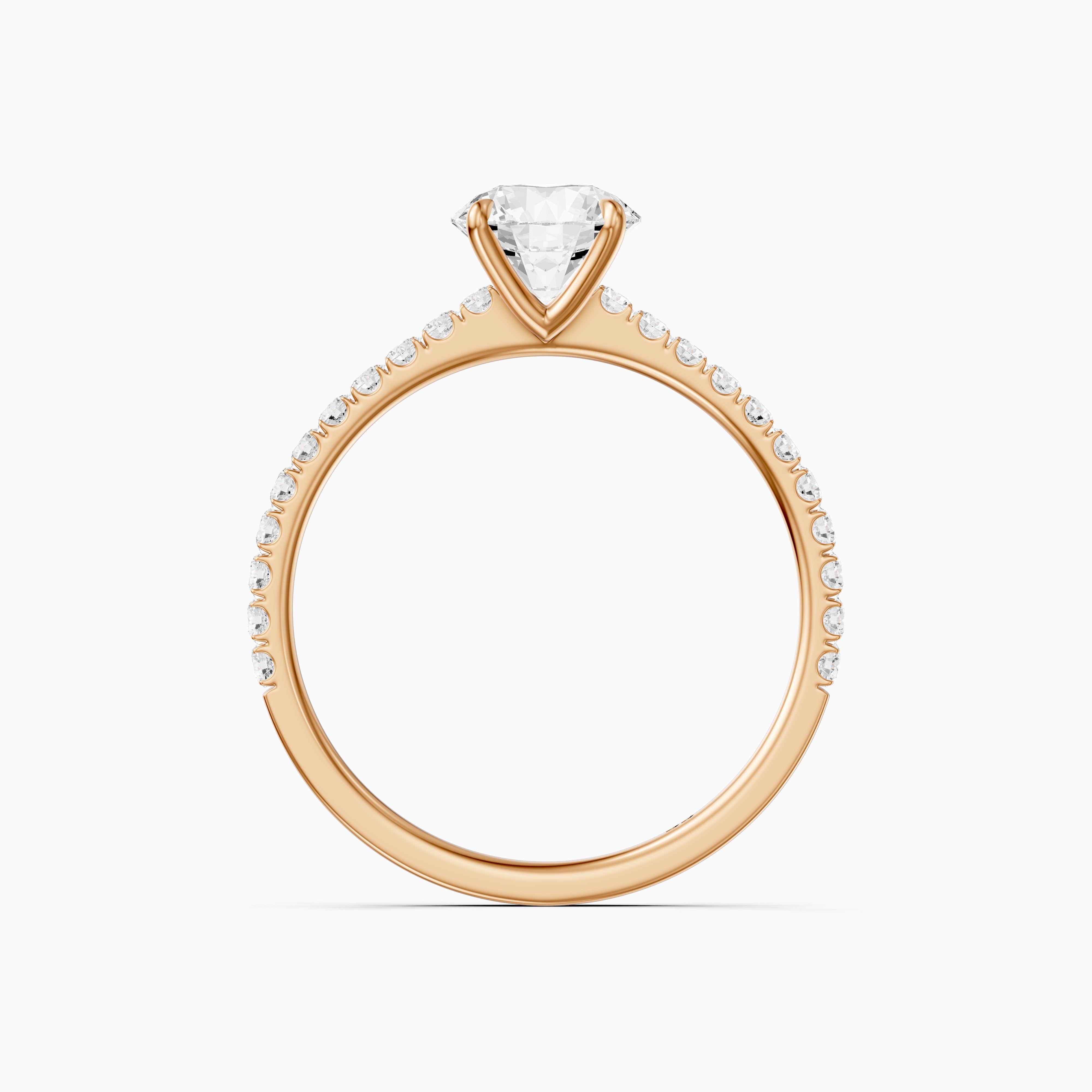 Tinsly Round Cut Side Stone Pave Lab Grown Engagement Ring