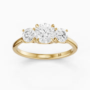 Vanessa Three Stone Round Cut Lab Grown Diamond Ring