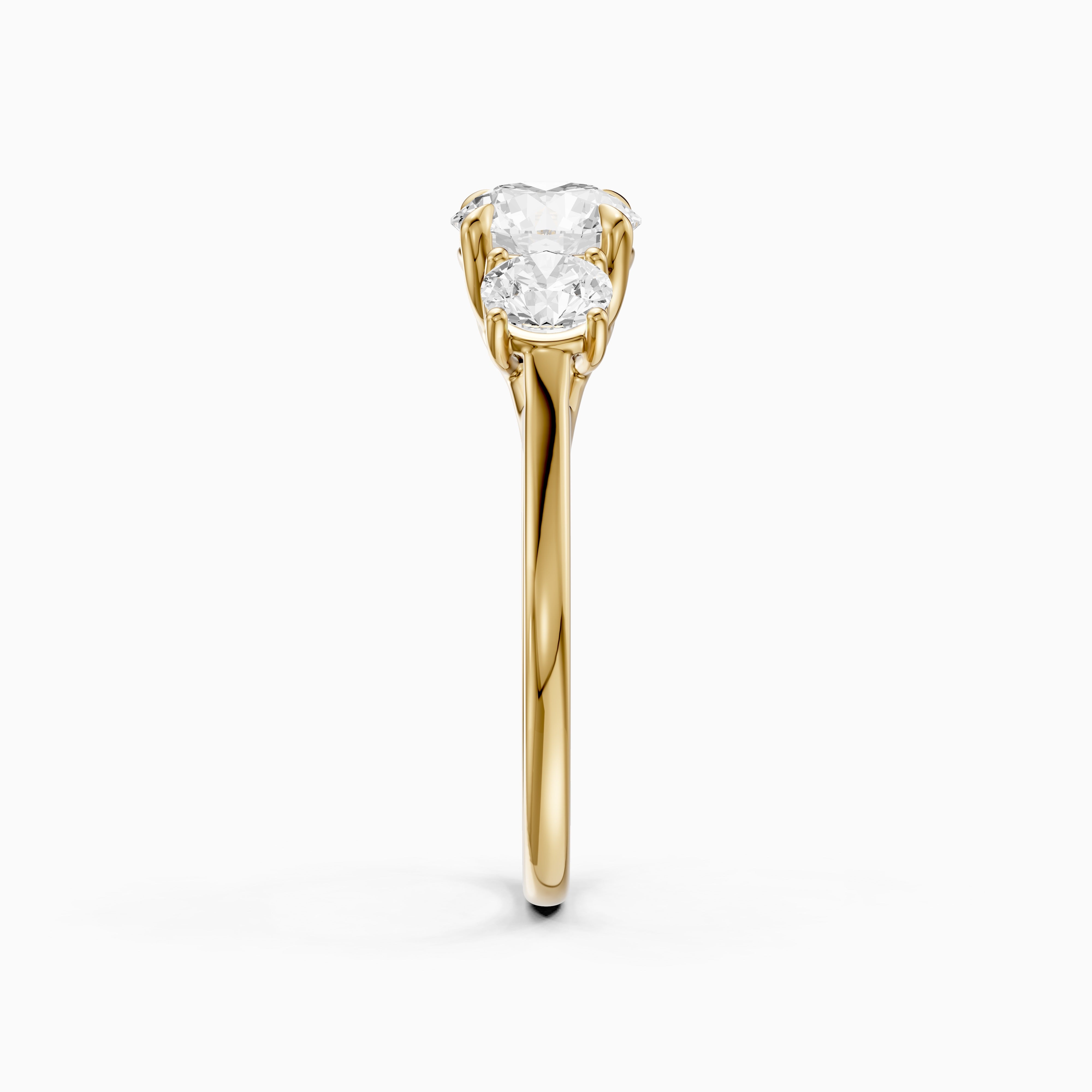 Vanessa Three Stone Round Cut Moissanite Diamond Ring