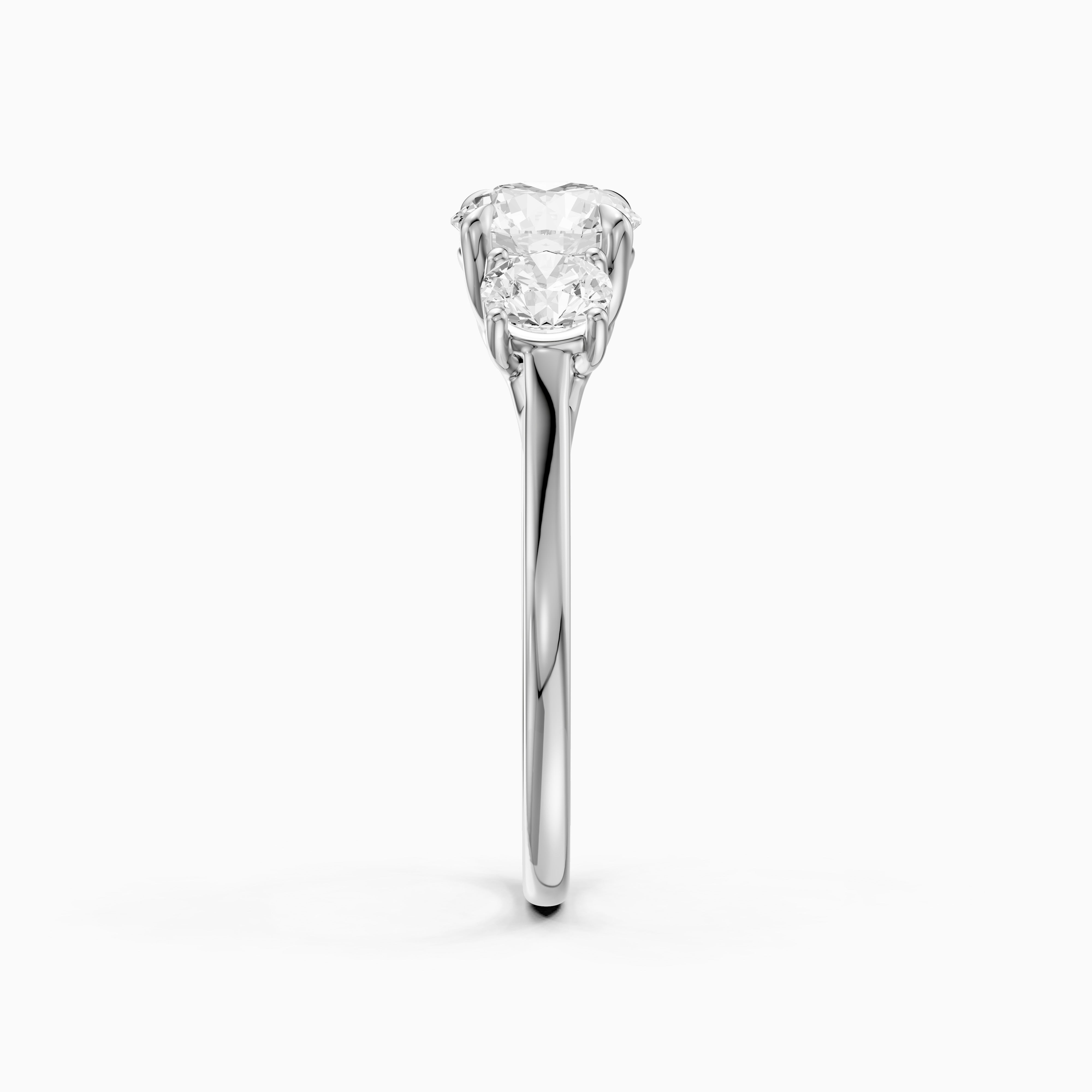 Vanessa Three Stone Round Cut Moissanite Diamond Ring
