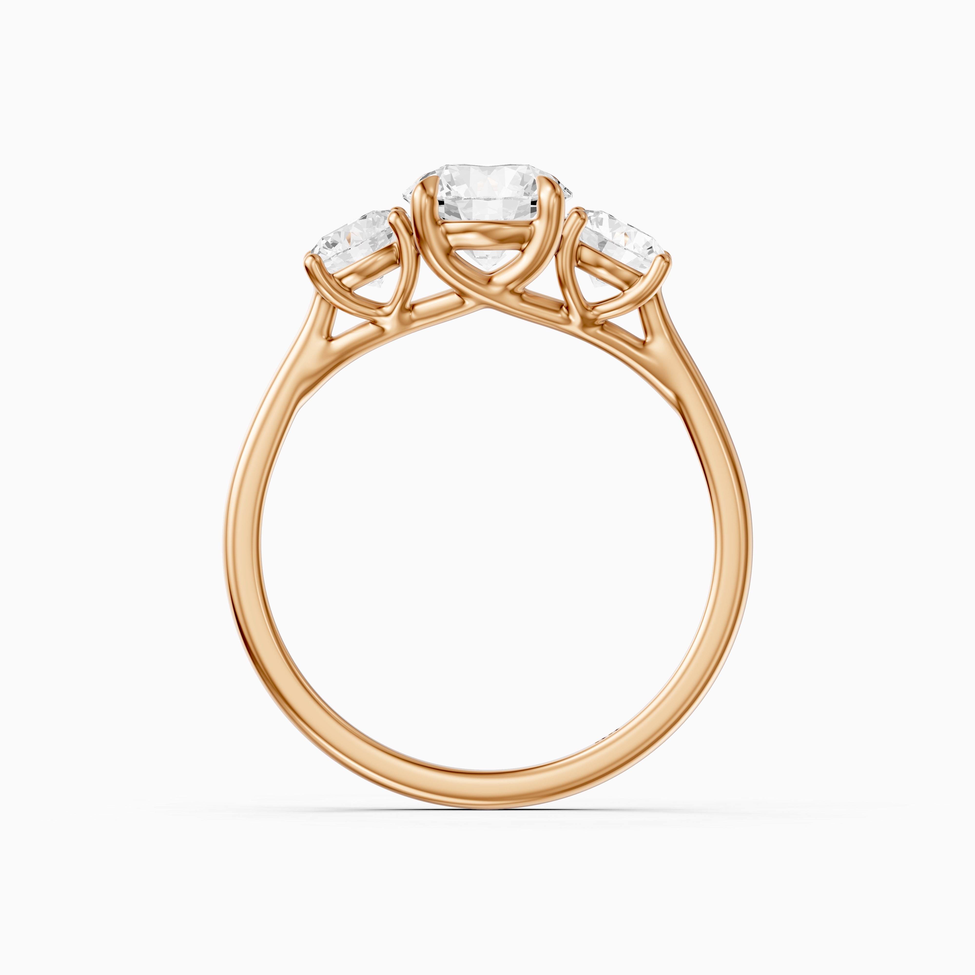 Vanessa Three Stone Round Cut Moissanite Diamond Ring