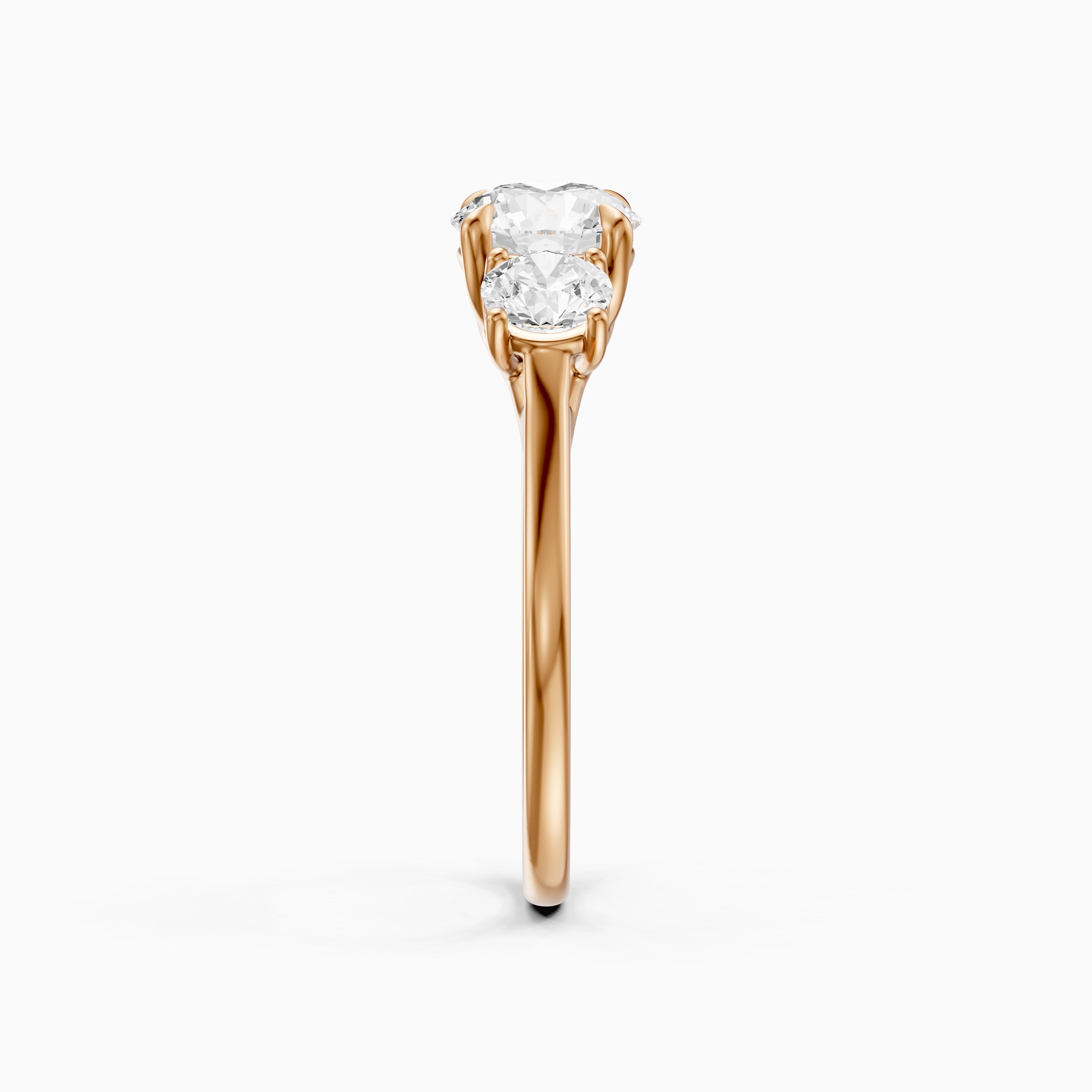 Vanessa Three Stone Round Cut Moissanite Diamond Ring