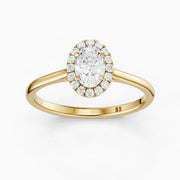 Amaris Oval Halo Cathedral Style Lab Grown Diamond Ring