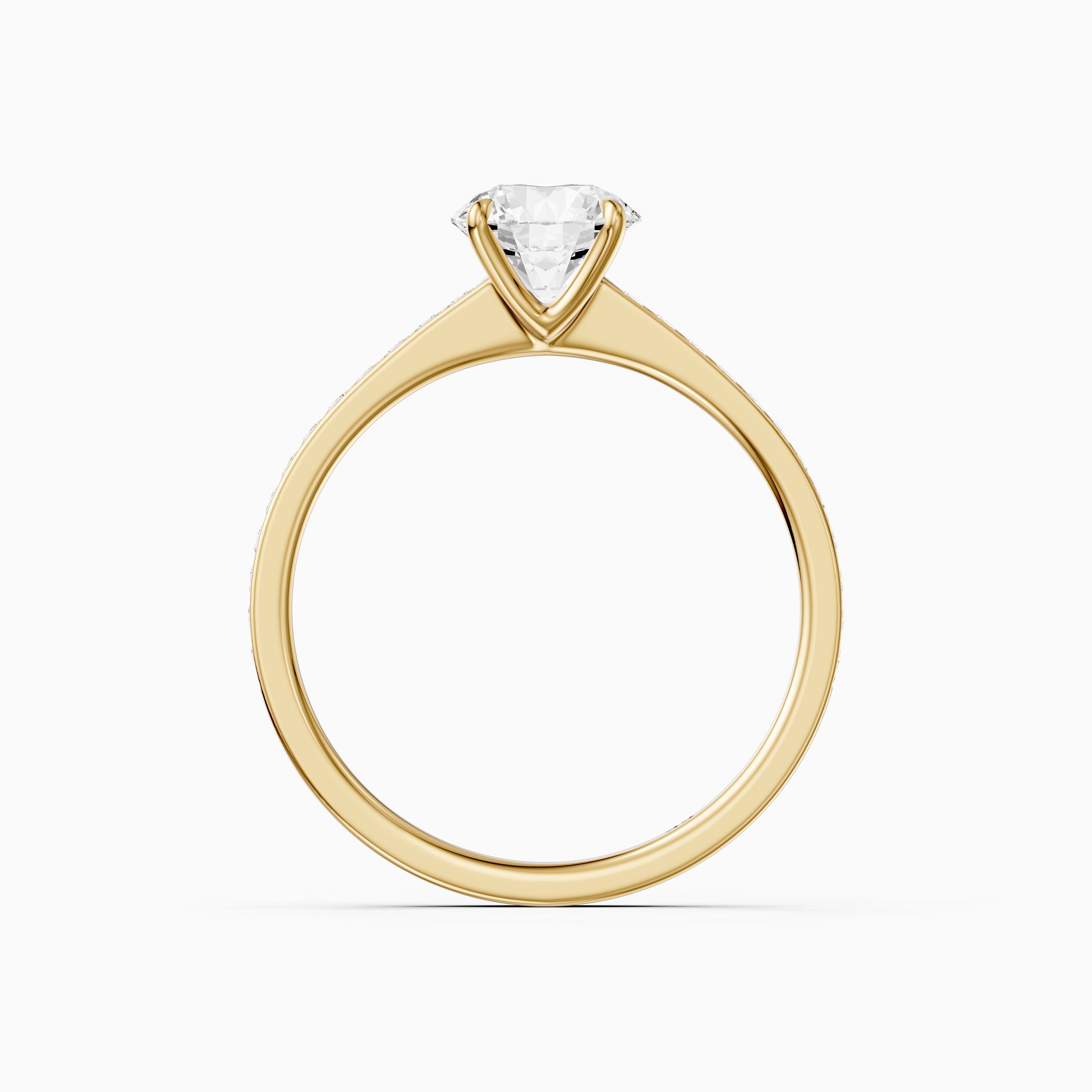 Alyssa Round Cut Side Stone Channel Set Moissanite Diamond Ring