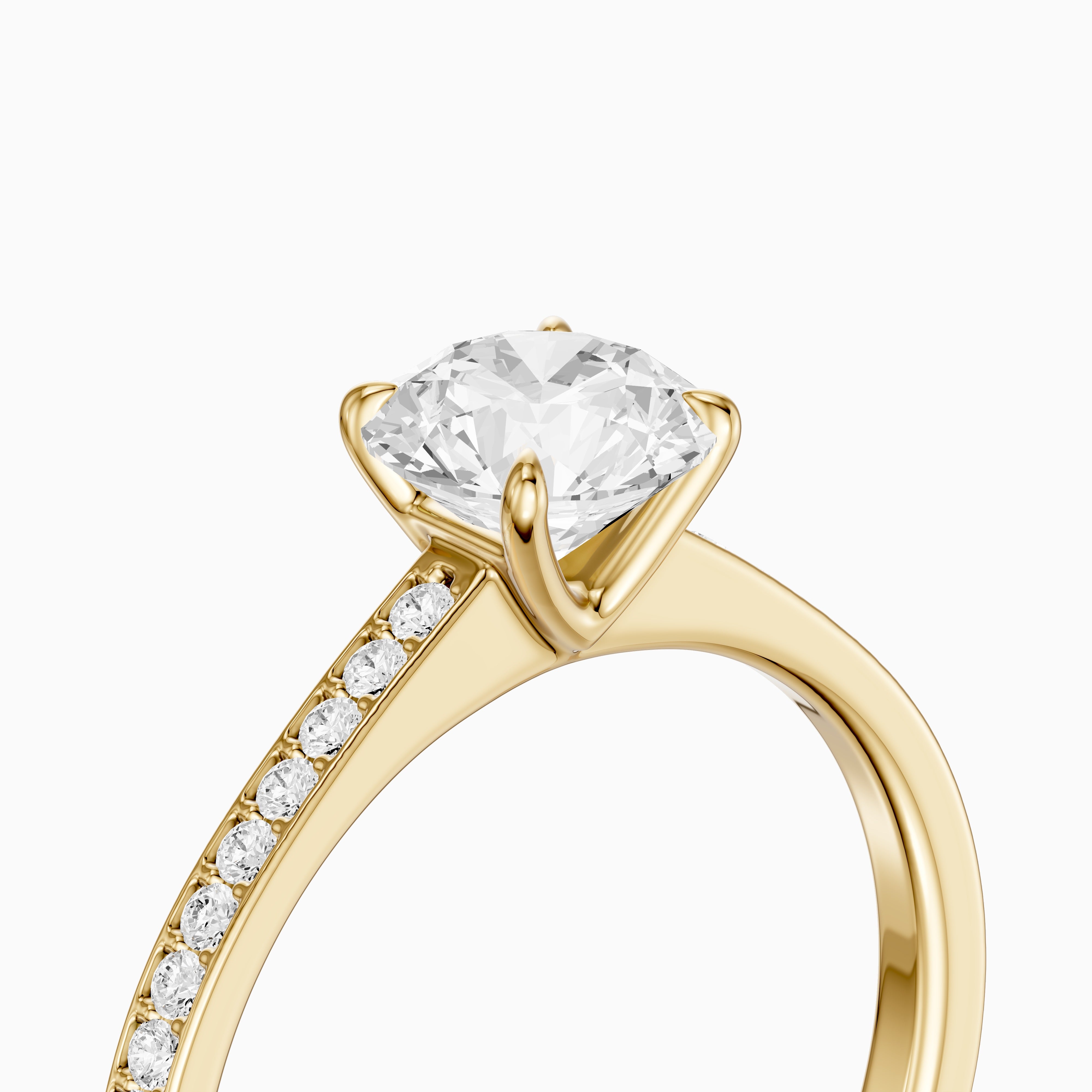 Alyssa Round Cut Side Stone Channel Set Moissanite Diamond Ring