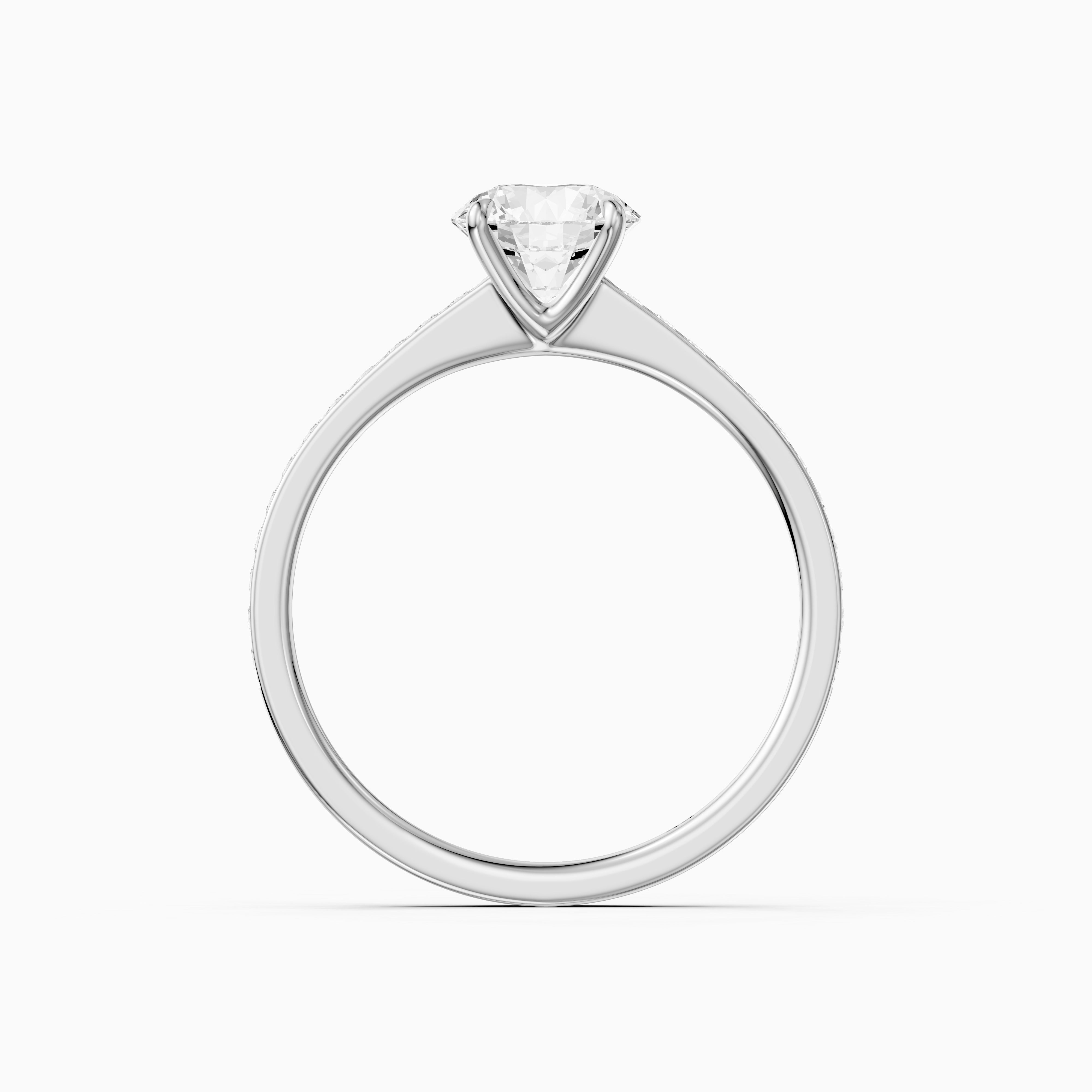 Alyssa Round Cut Side Stone Channel Set Moissanite Diamond Ring