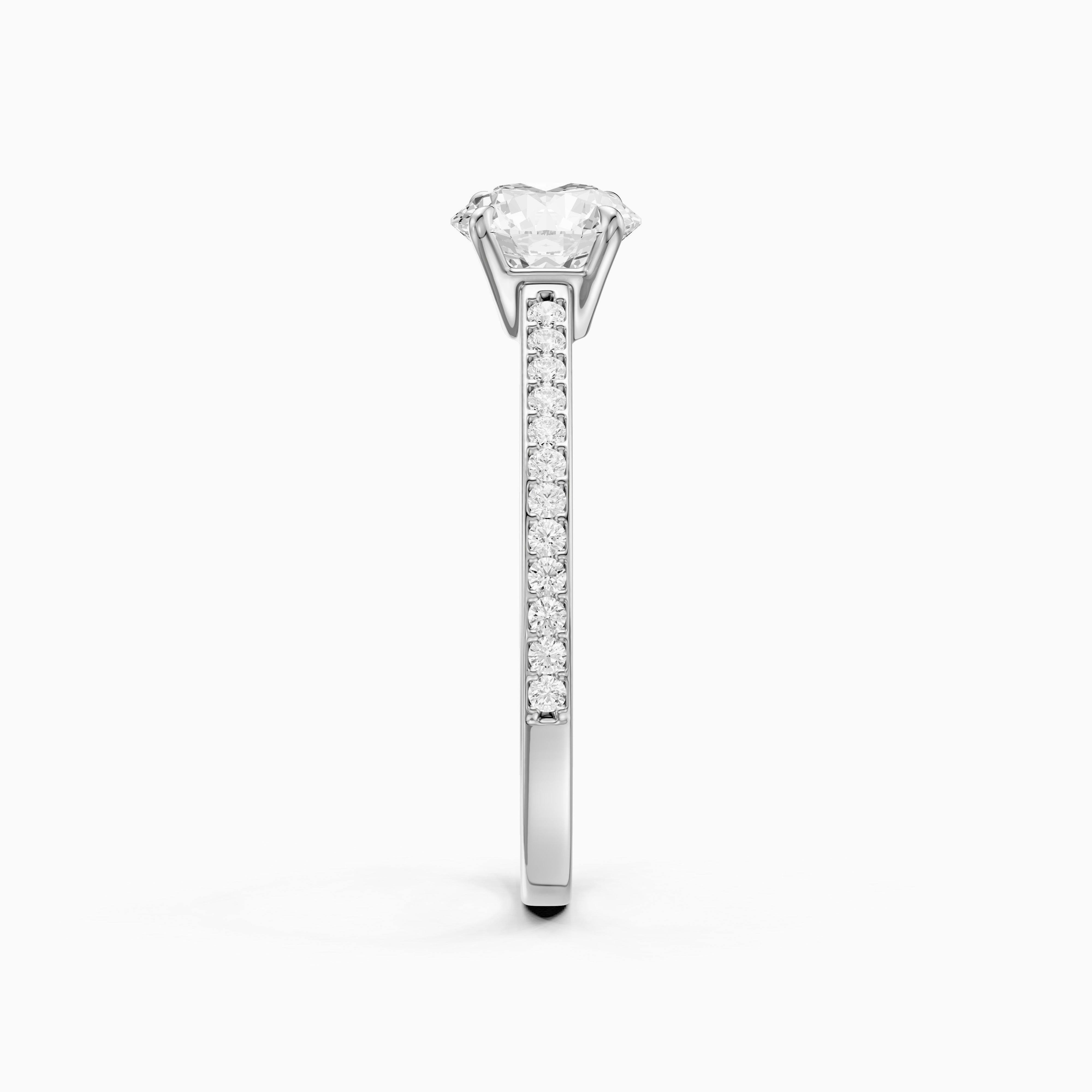 Alyssa Round Cut Side Stone Channel Set Moissanite Diamond Ring