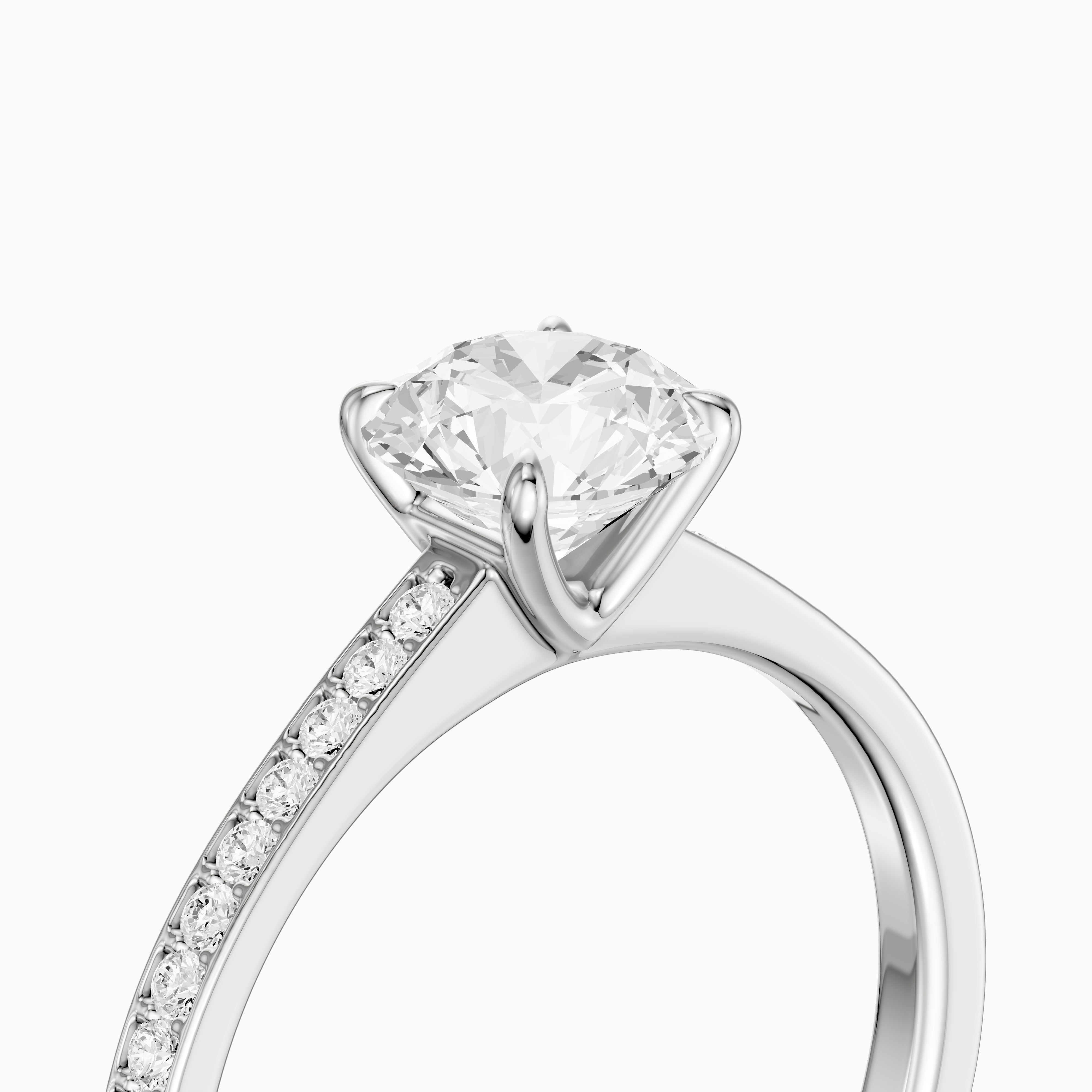 Alyssa Round Cut Side Stone Channel Set Moissanite Diamond Ring