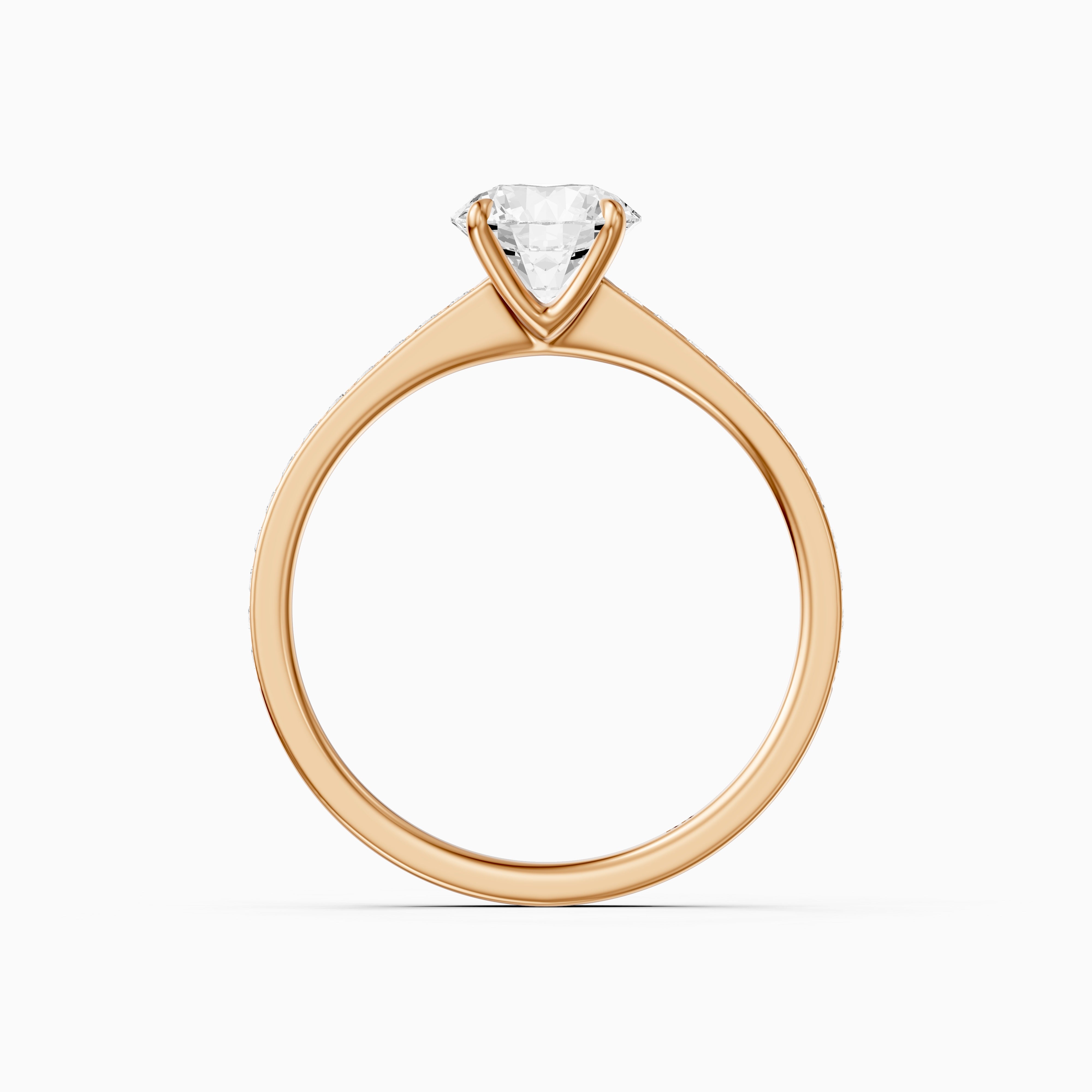 Alyssa Round Cut Side Stone Channel Set Moissanite Diamond Ring