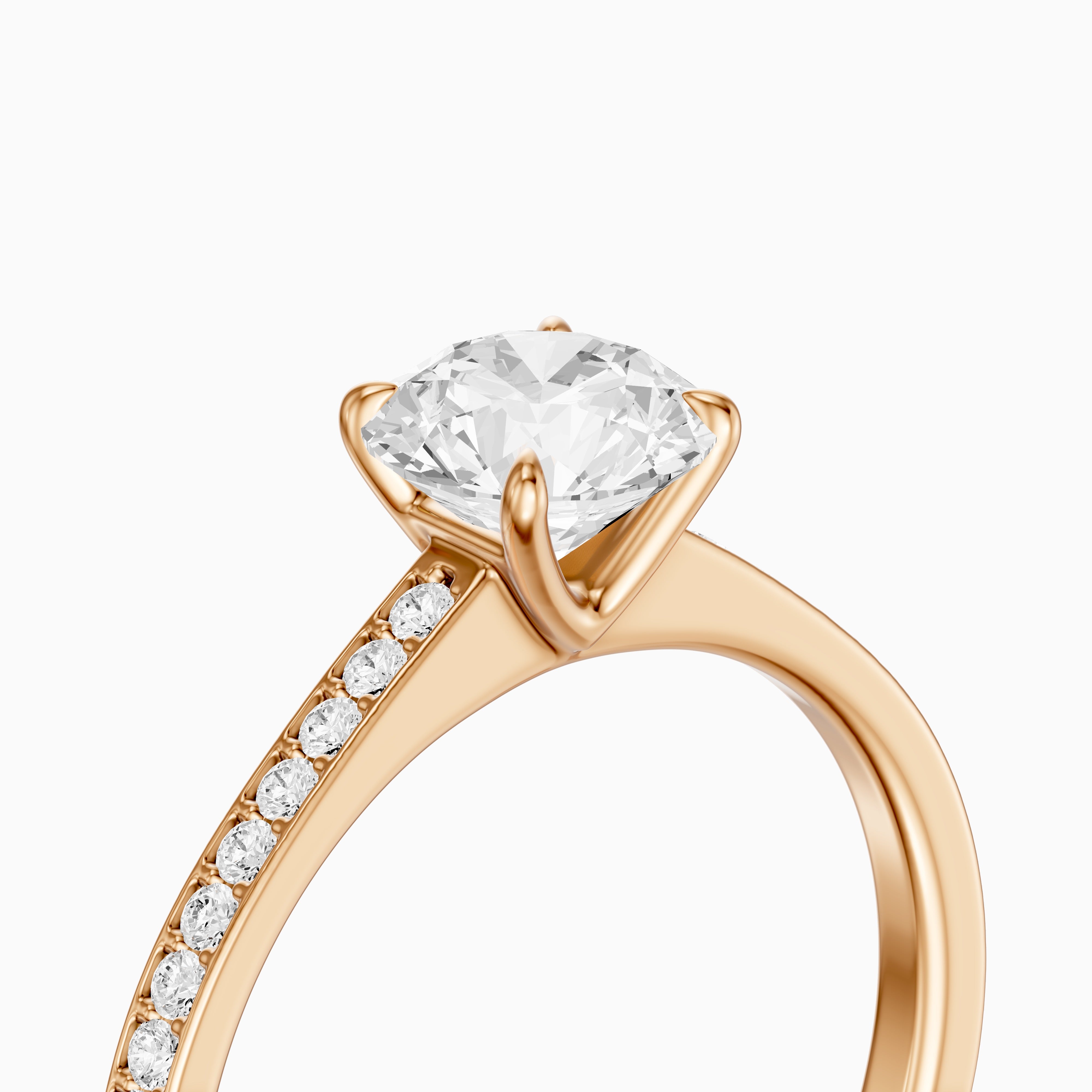 Alyssa Round Cut Side Stone Channel Set Moissanite Diamond Ring