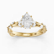 Luna Pear Cut Marquise Side Stone Nature Inspired Moissanite Diamond Ring