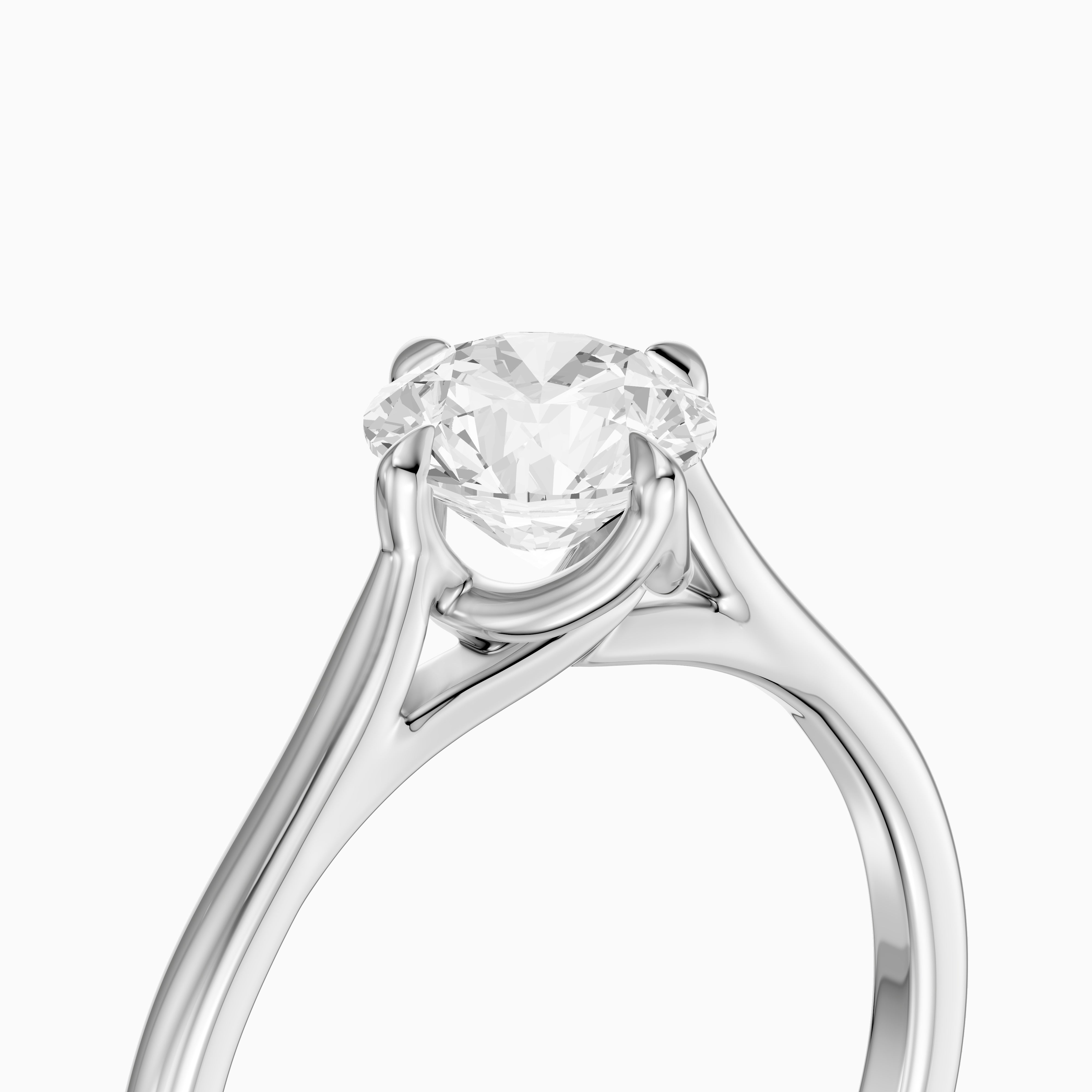 Brynna 4 Prong Round Cut Solitaire Moissanite Diamond Ring