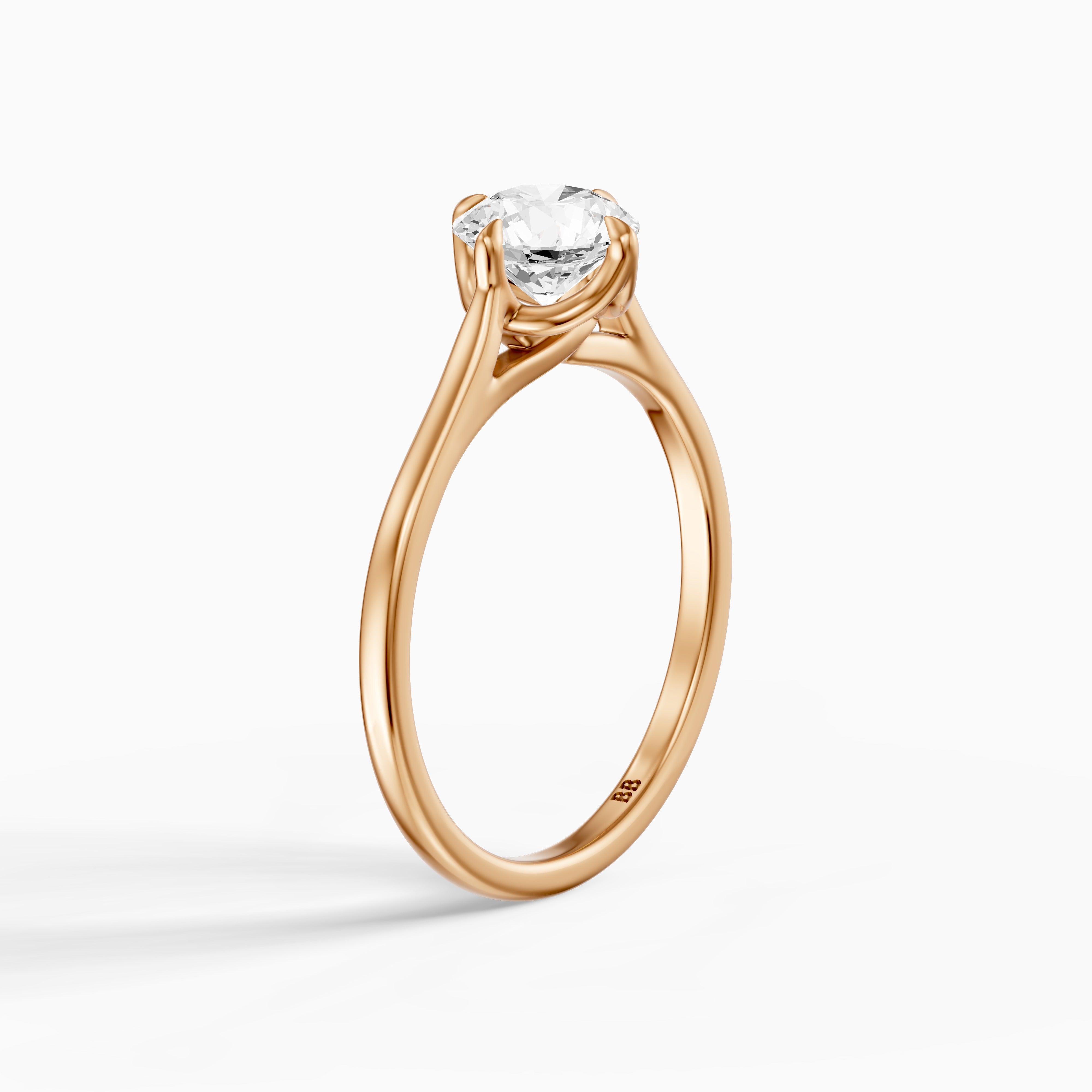 Brynna 4 Prong Round Cut Solitaire Moissanite Diamond Ring