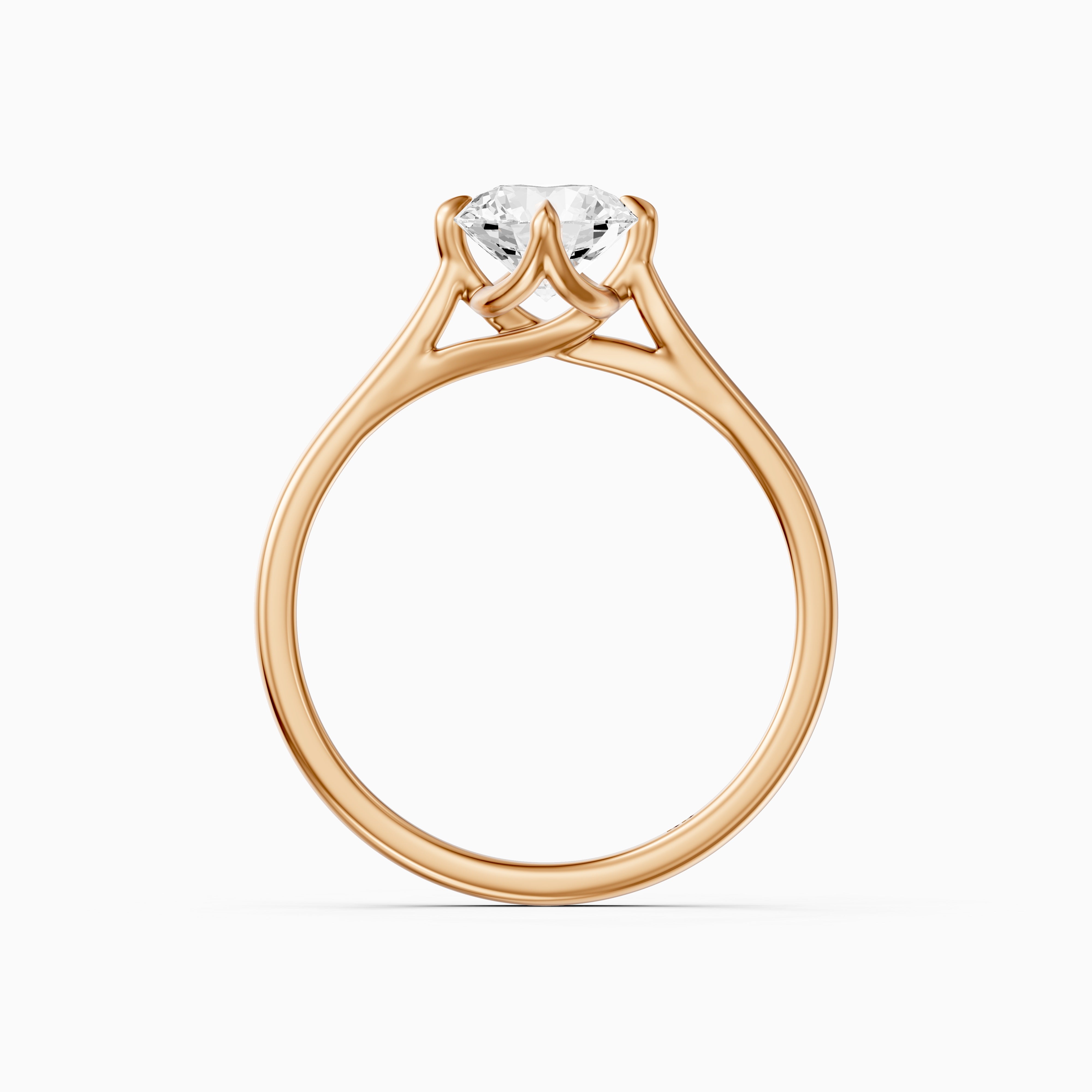Brynna 4 Prong Round Cut Solitaire Moissanite Diamond Ring