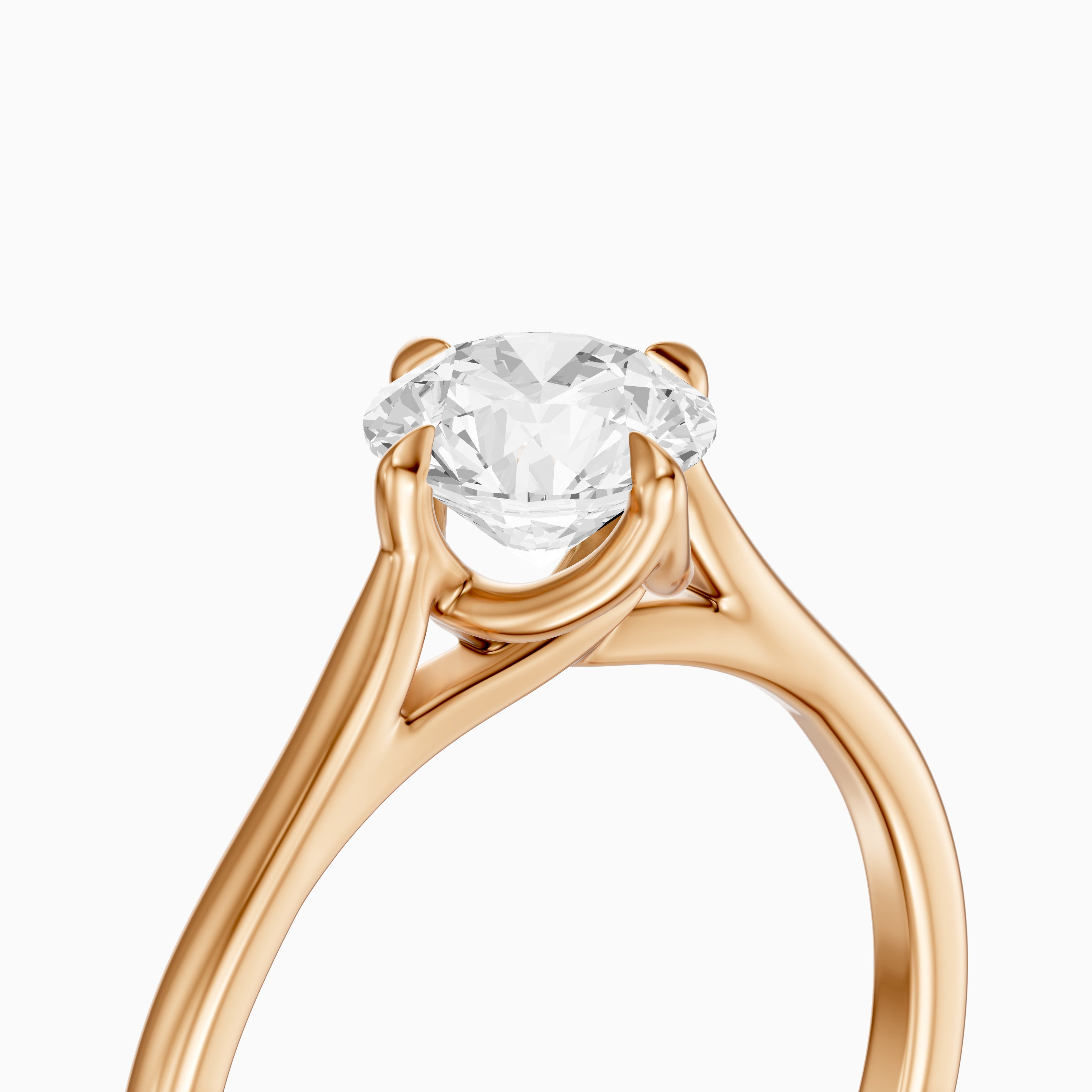 Brynna 4 Prong Round Cut Solitaire Moissanite Diamond Ring